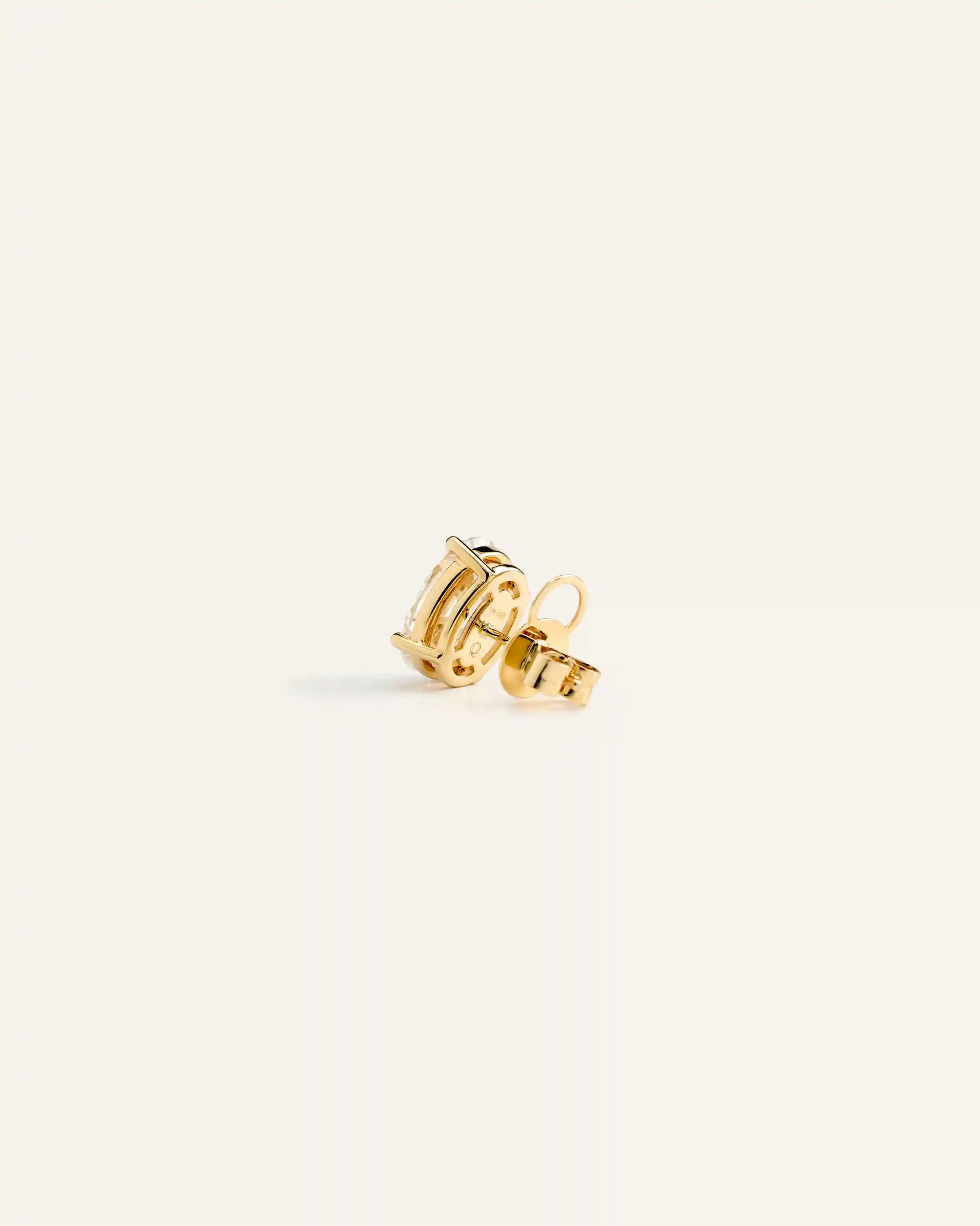 14K Gold Lab Grown Diamond Statement Oval Studs - 6ctw