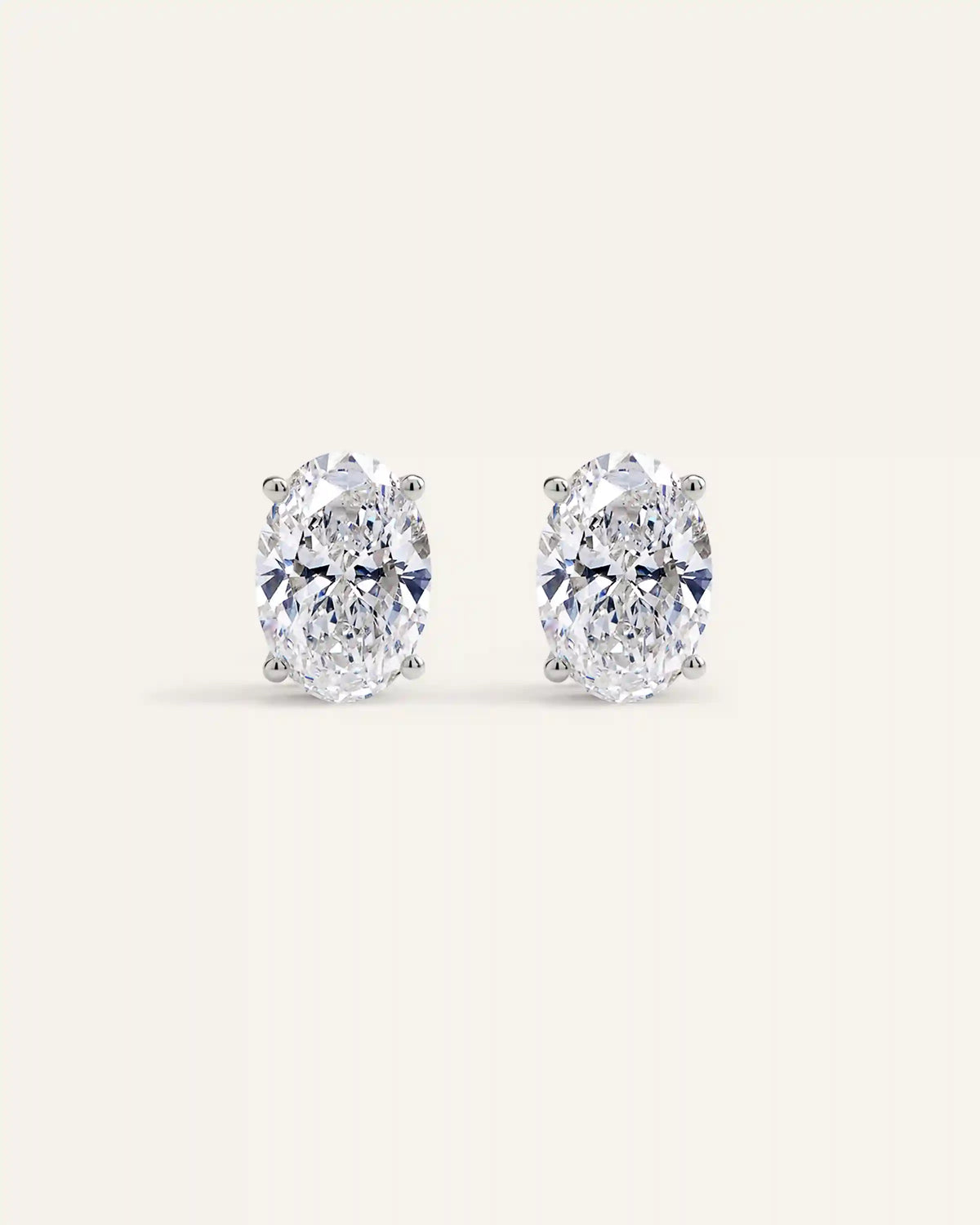 14K Gold Lab Grown Diamond Statement Oval Studs - 6ctw