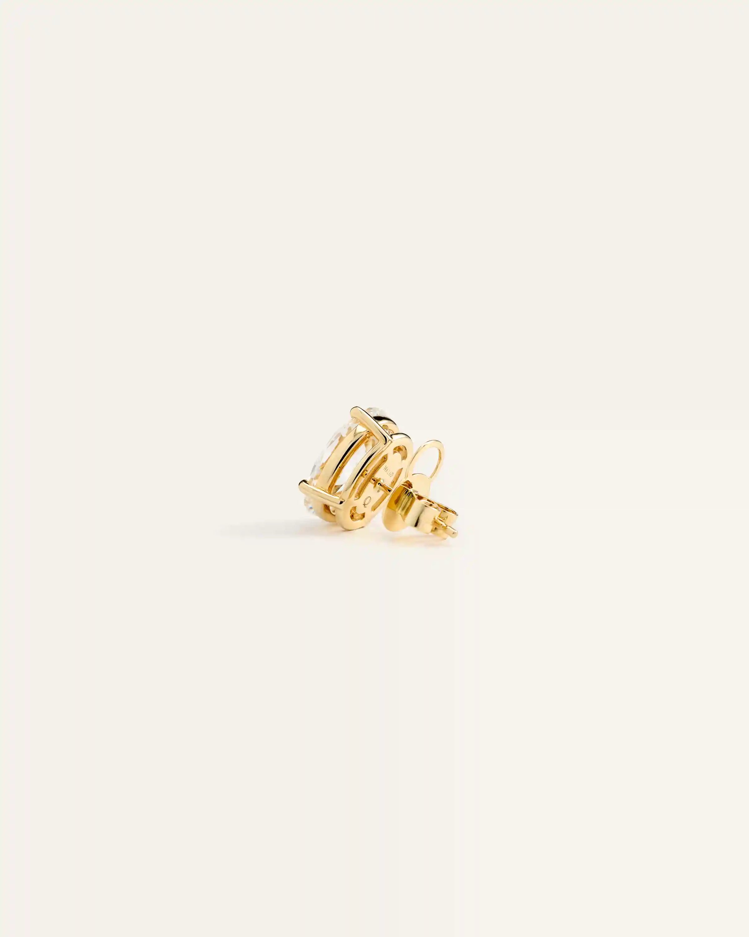 14K Gold Lab Grown Diamond Statement Oval Studs - 8ctw