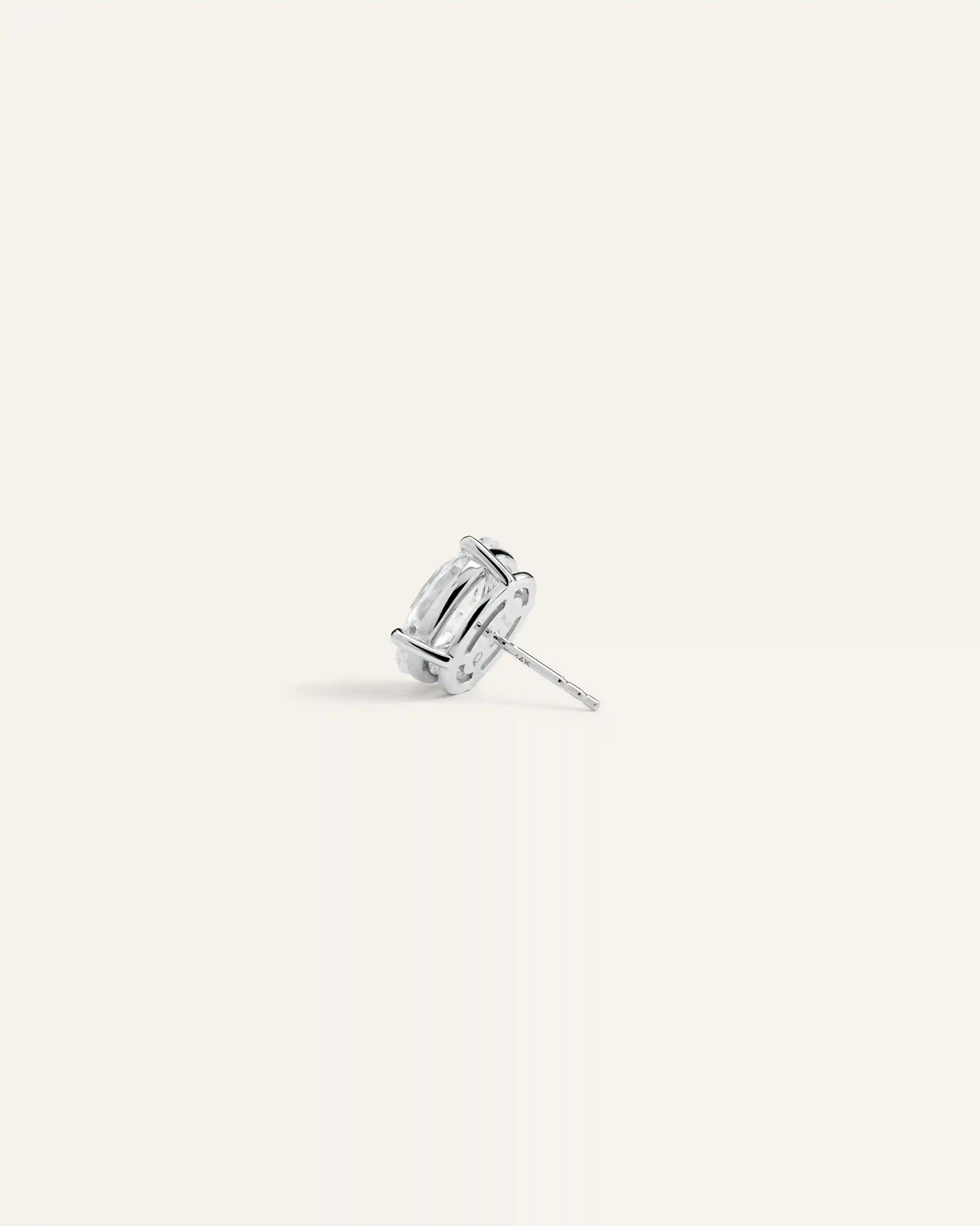 14K Gold Lab Grown Diamond Statement Oval Studs - 8ctw
