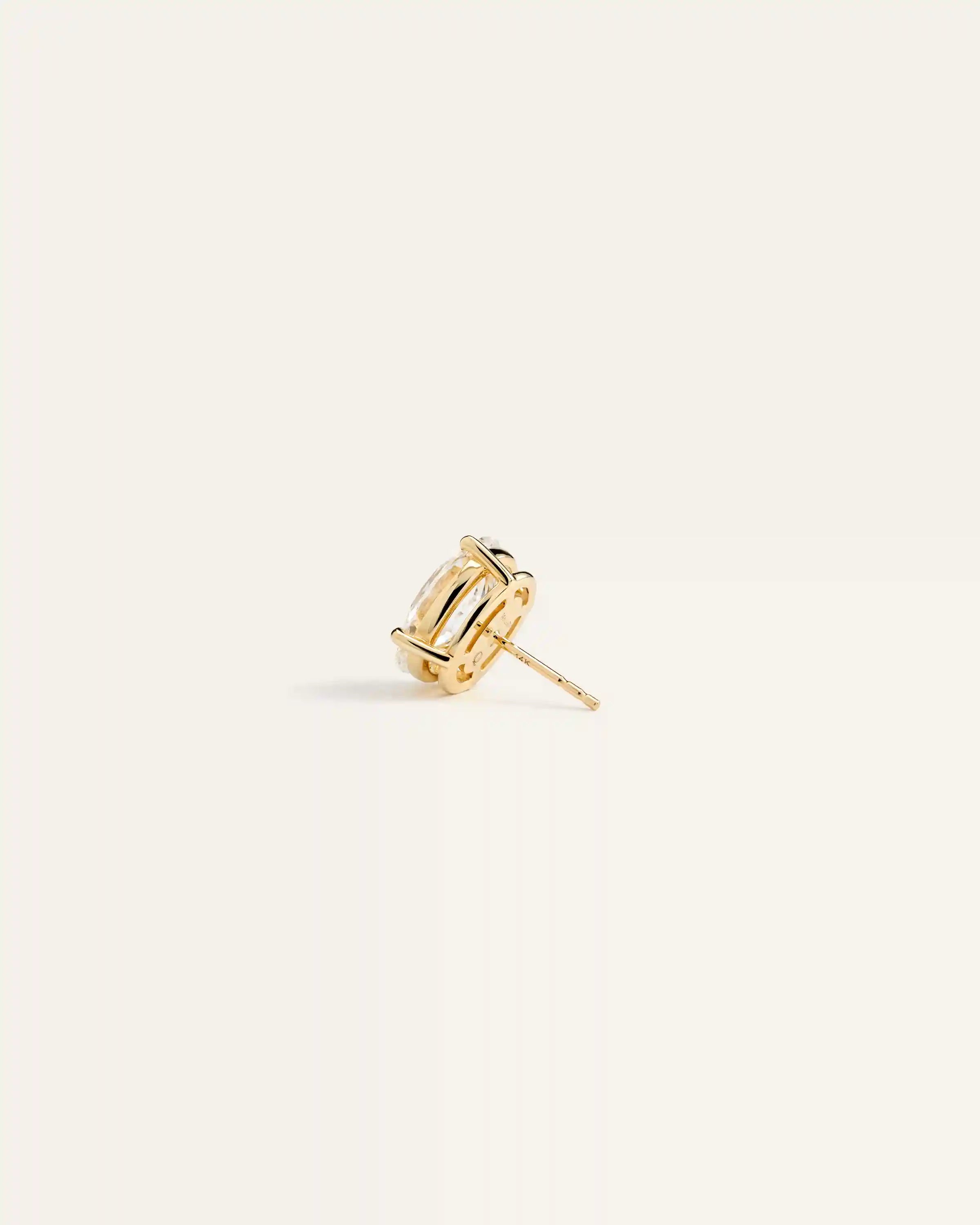 14K Gold Lab Grown Diamond Statement Oval Studs - 8ctw