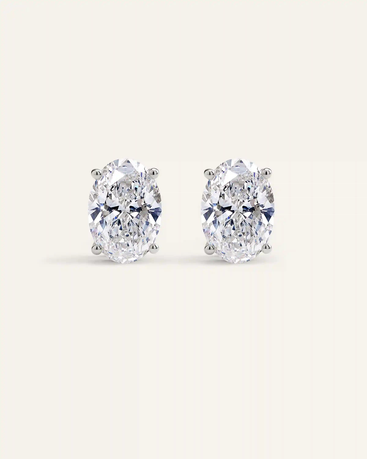 14K Gold Lab Grown Diamond Statement Oval Studs - 8ctw