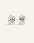 14K Gold Lab Grown Diamond Statement Oval Studs - 8ctw