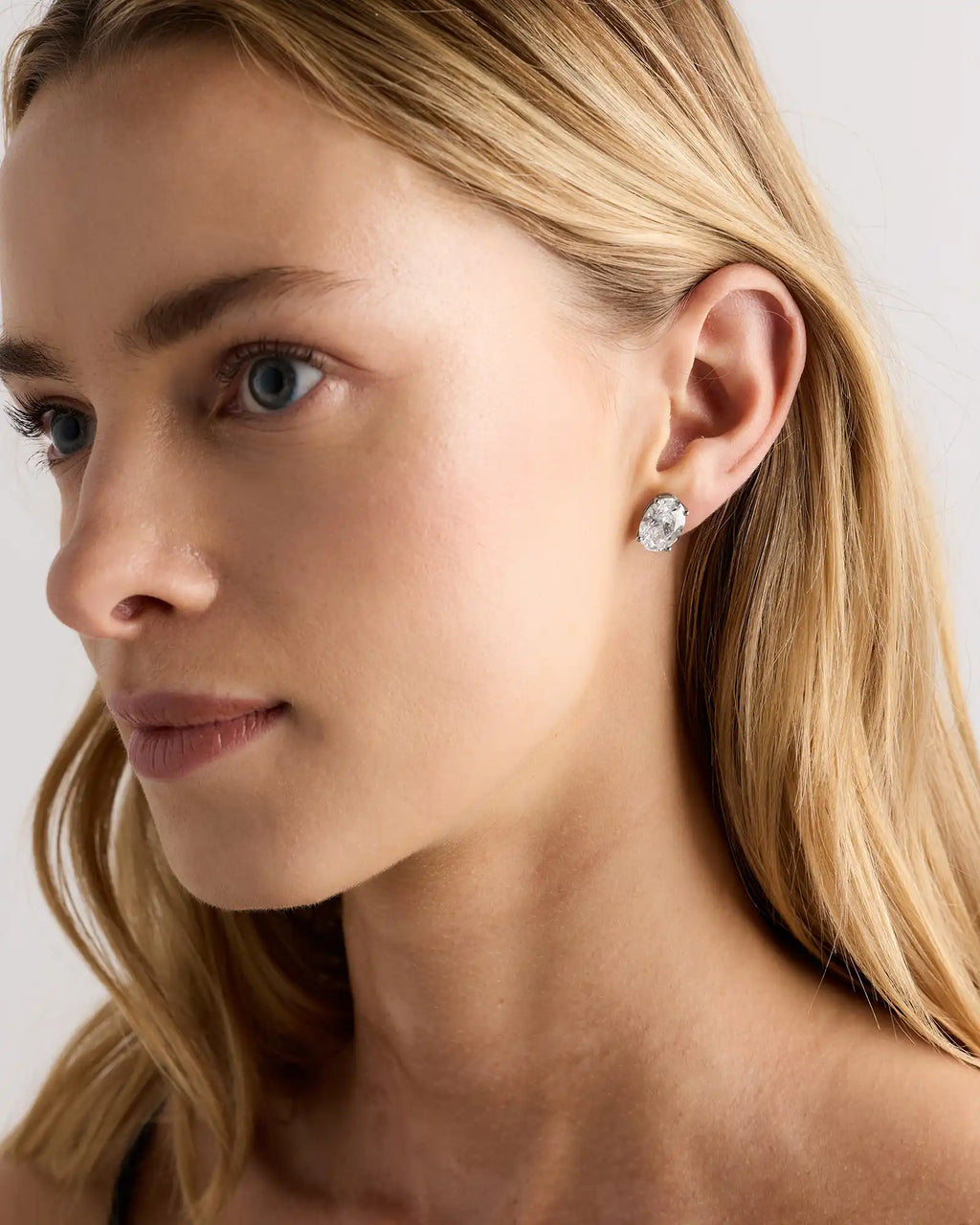 14K Gold Lab Grown Diamond Statement Oval Studs - 8ctw