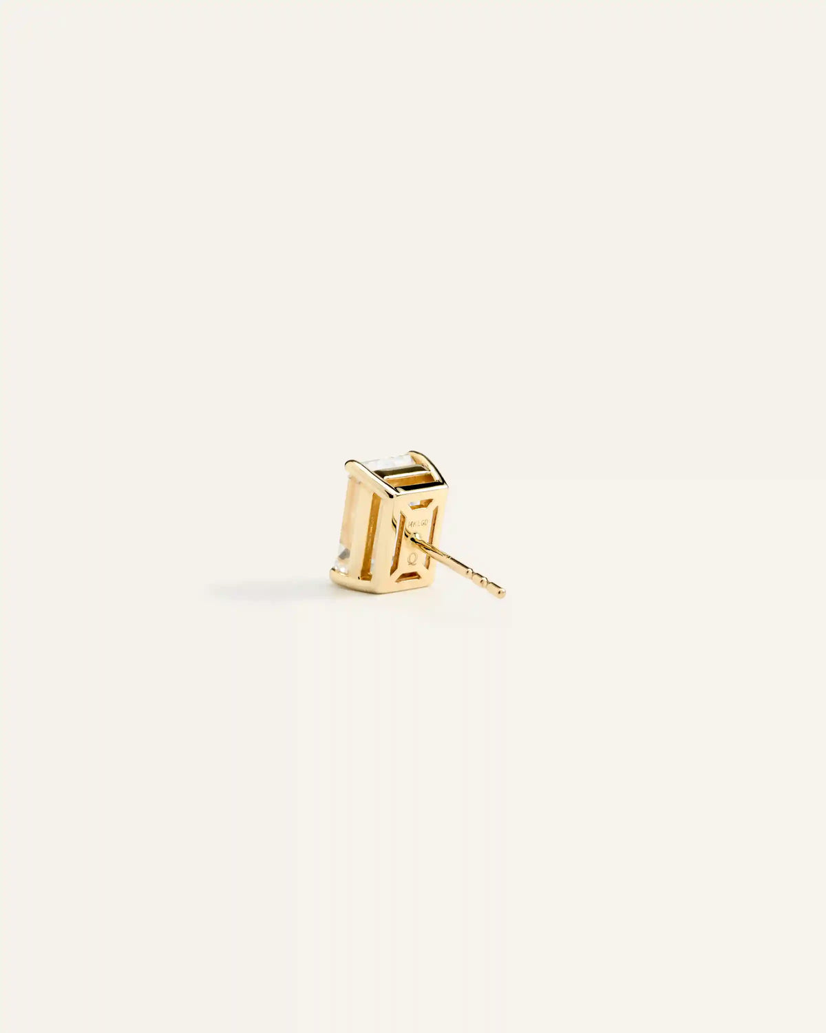 14K Gold Lab Grown Diamond Statement Emerald Studs - 6ctw