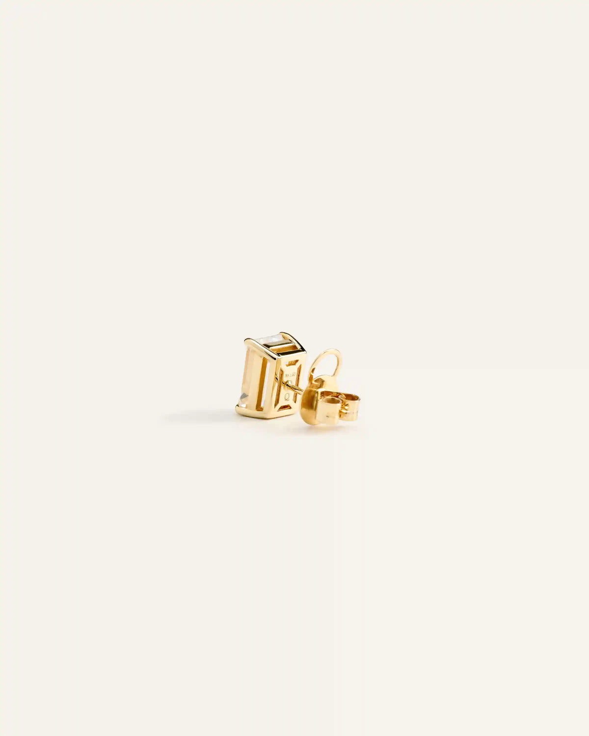 14K Gold Lab Grown Diamond Statement Emerald Studs - 6ctw