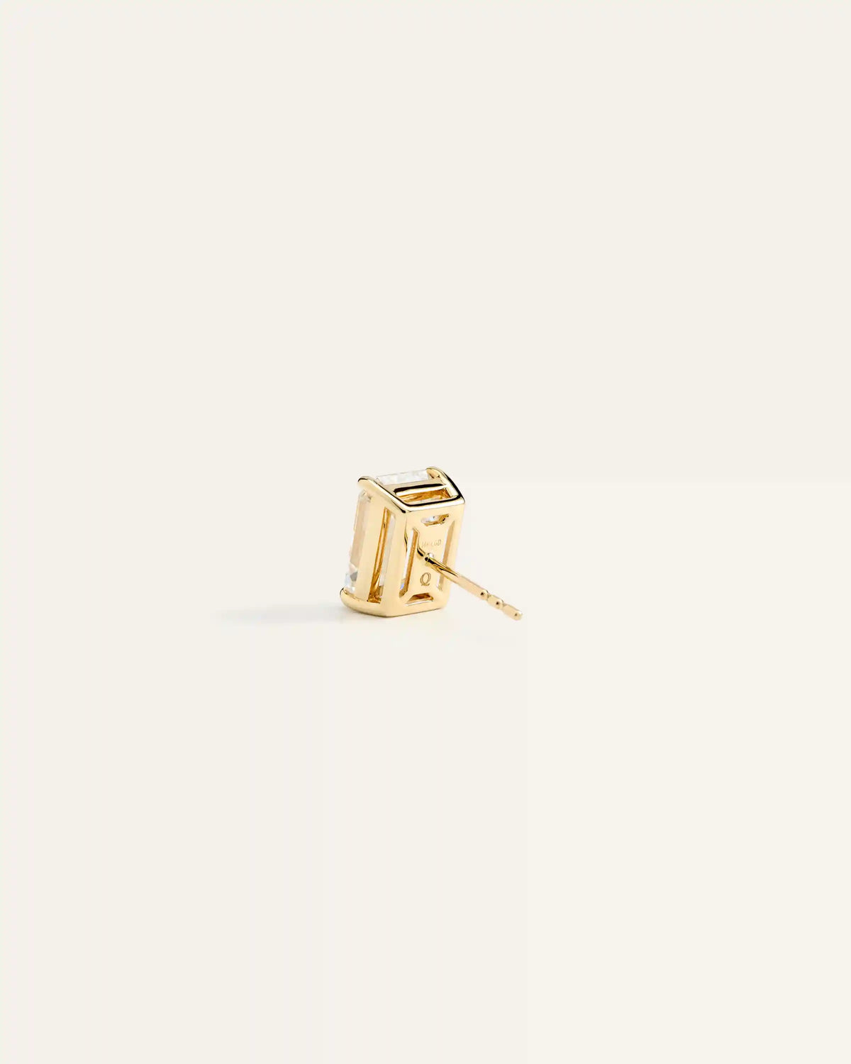 14K Gold Lab Grown Diamond Statement Emerald Studs - 8ctw