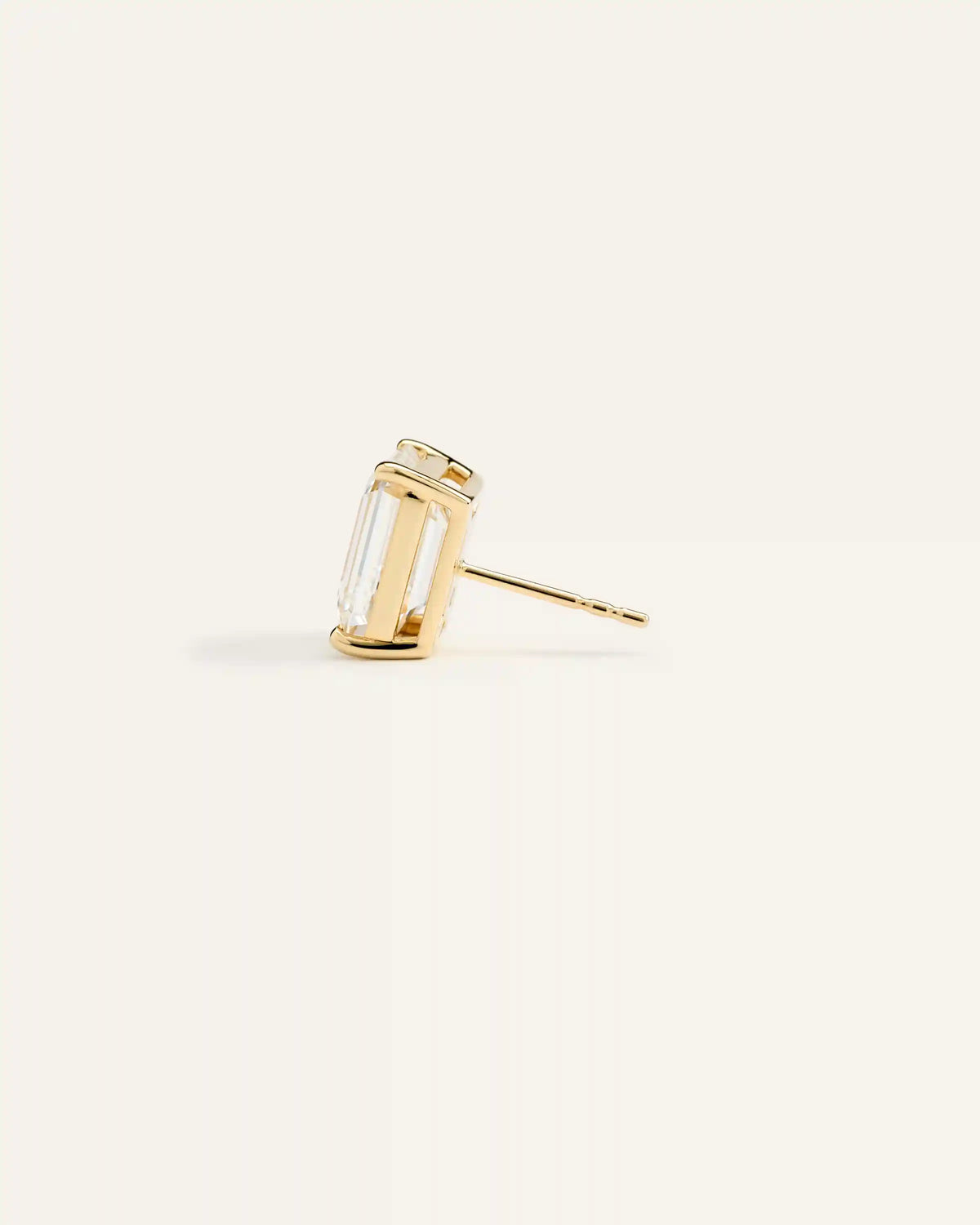 14K Gold Lab Grown Diamond Statement Emerald Studs - 8ctw