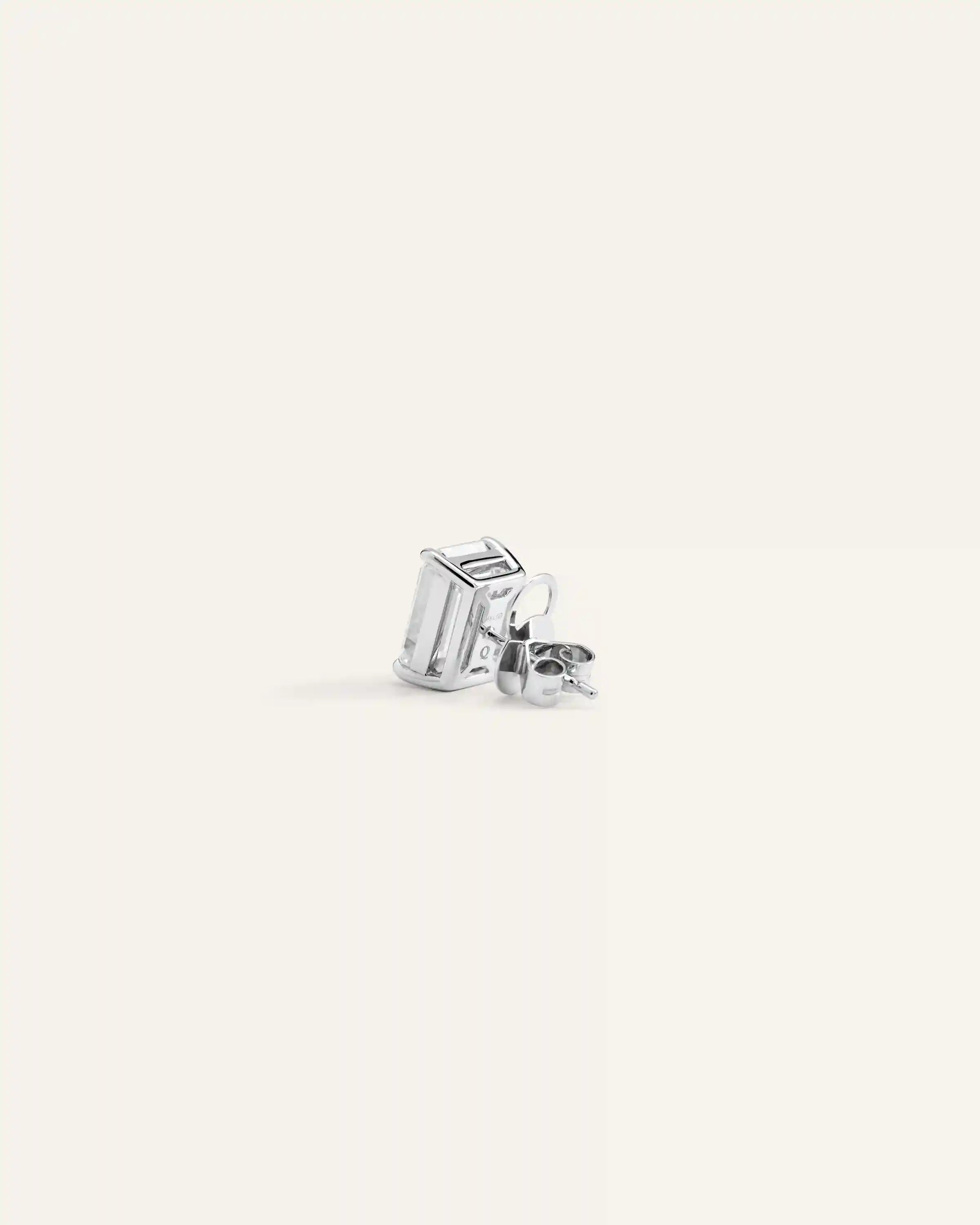 14K Gold Lab Grown Diamond Statement Emerald Studs - 8ctw