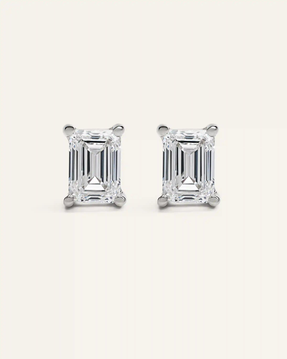 14K Gold Lab Grown Diamond Statement Emerald Studs - 8ctw