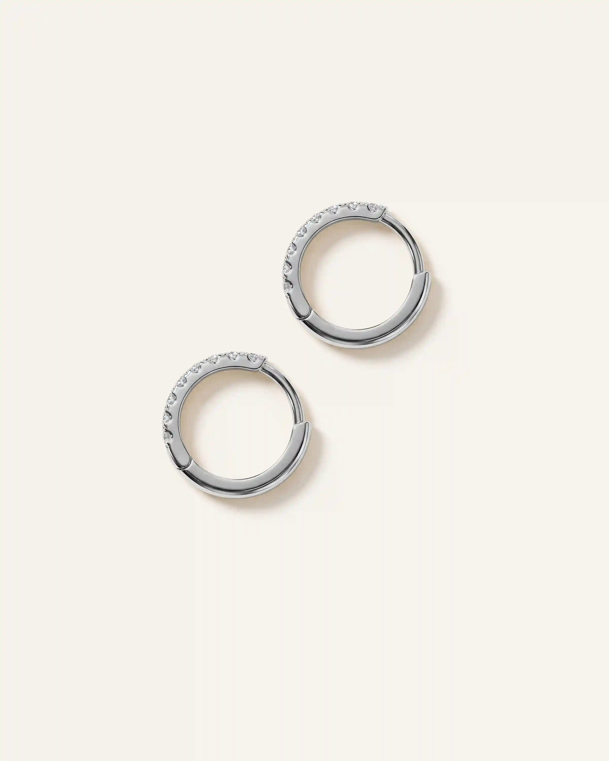 14K Gold Pave Diamond Second Piercing Tiny Huggie - Pair
