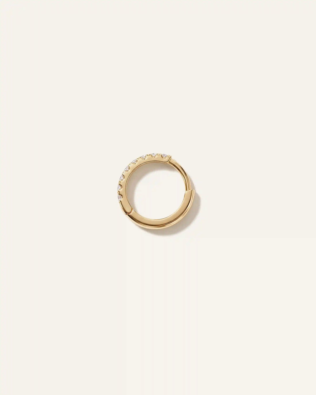 14K Gold Pave Diamond Second Piercing Tiny Huggie - Single