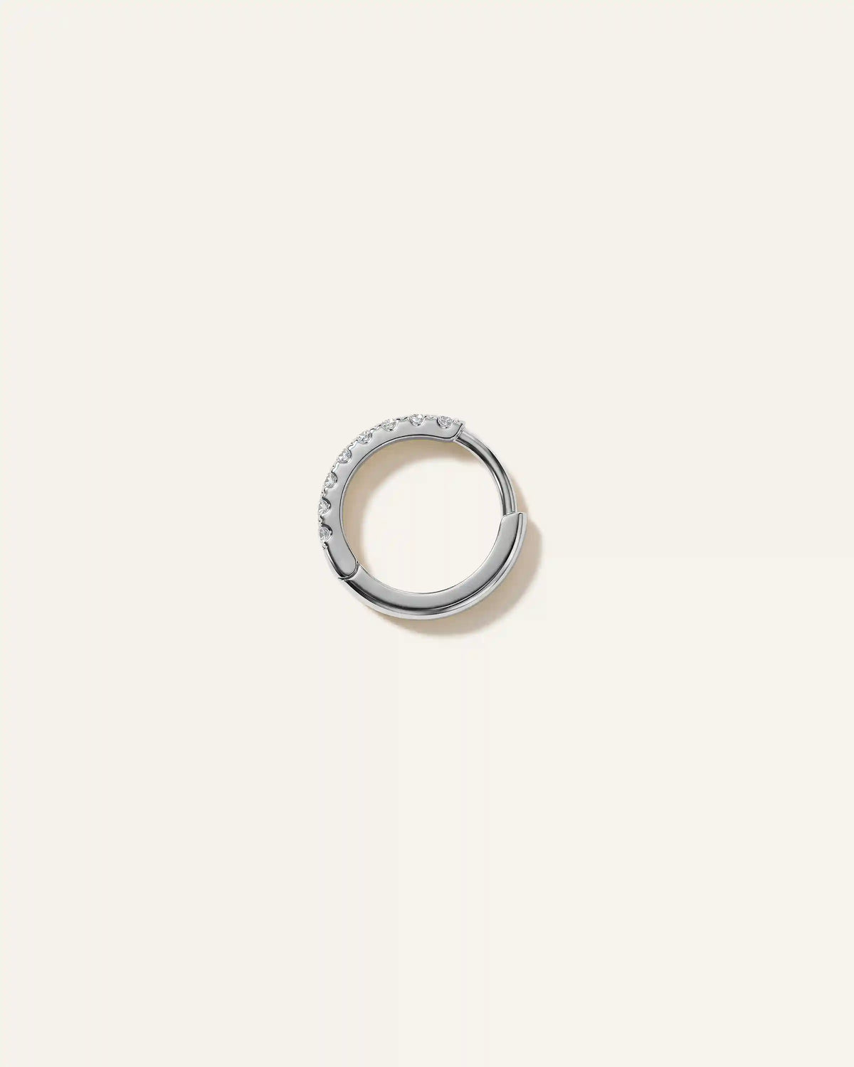 14K Gold Pave Diamond Second Piercing Tiny Huggie - Single