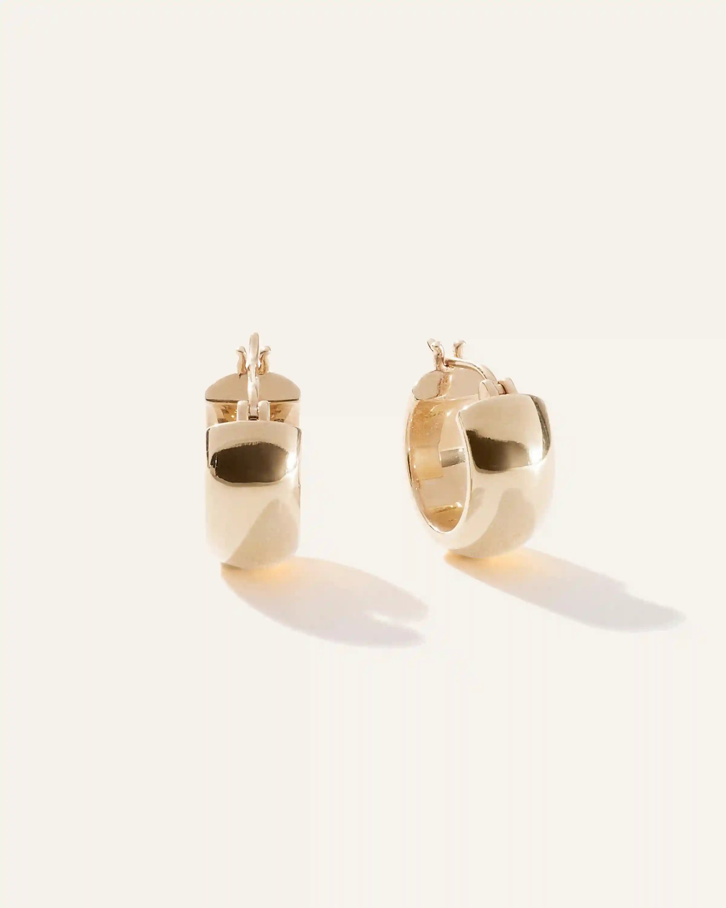 14K Gold Wide Huggies