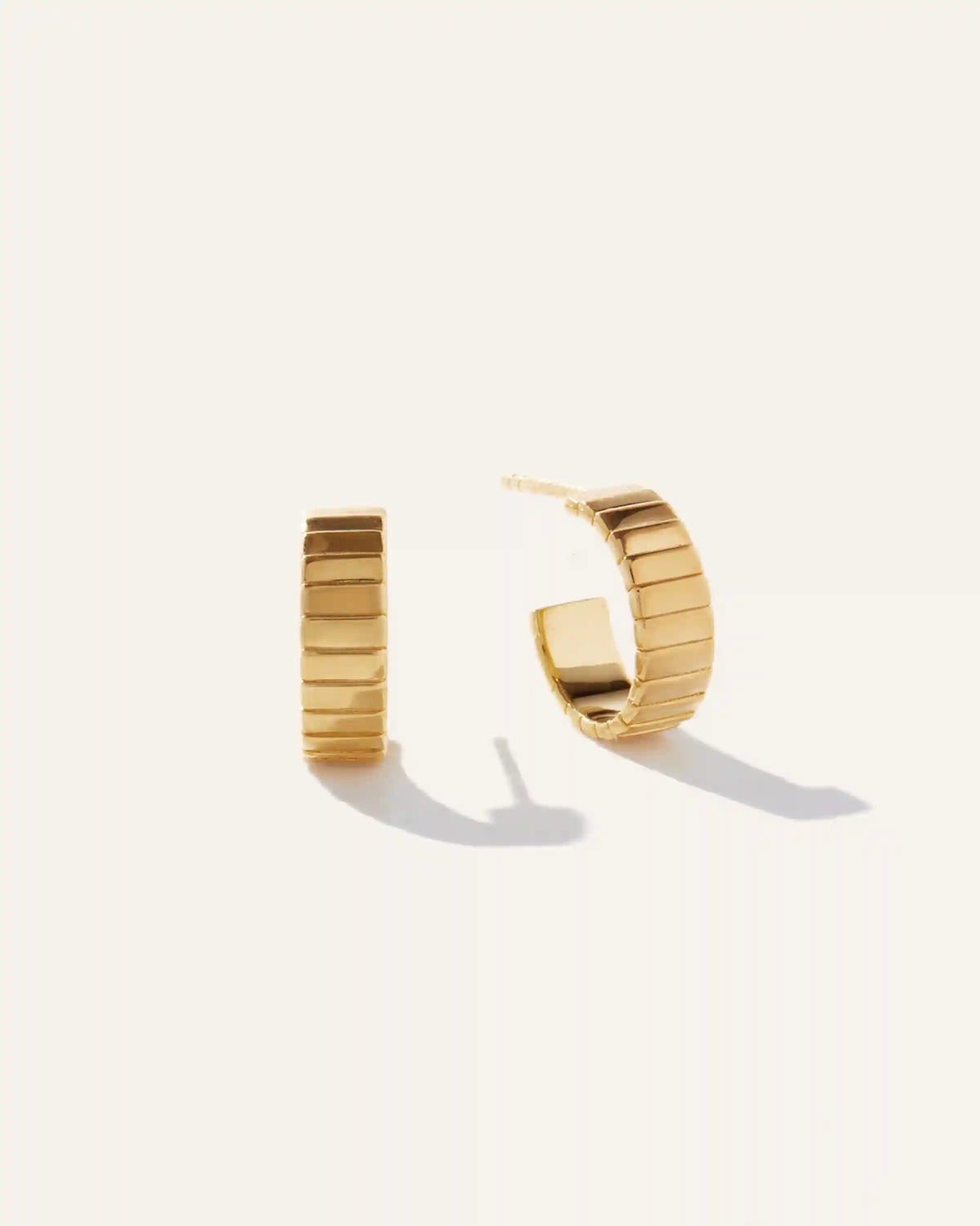 Ridge Half Huggie Hoops