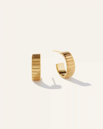 Ridge Half Huggie Hoops