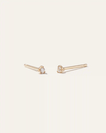 14K Gold Diamond Tiny Studs