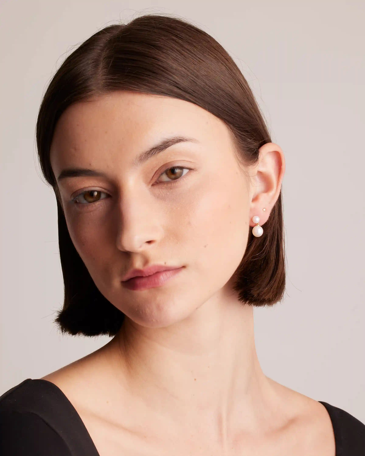 14K Gold Pearl Drop Earrings