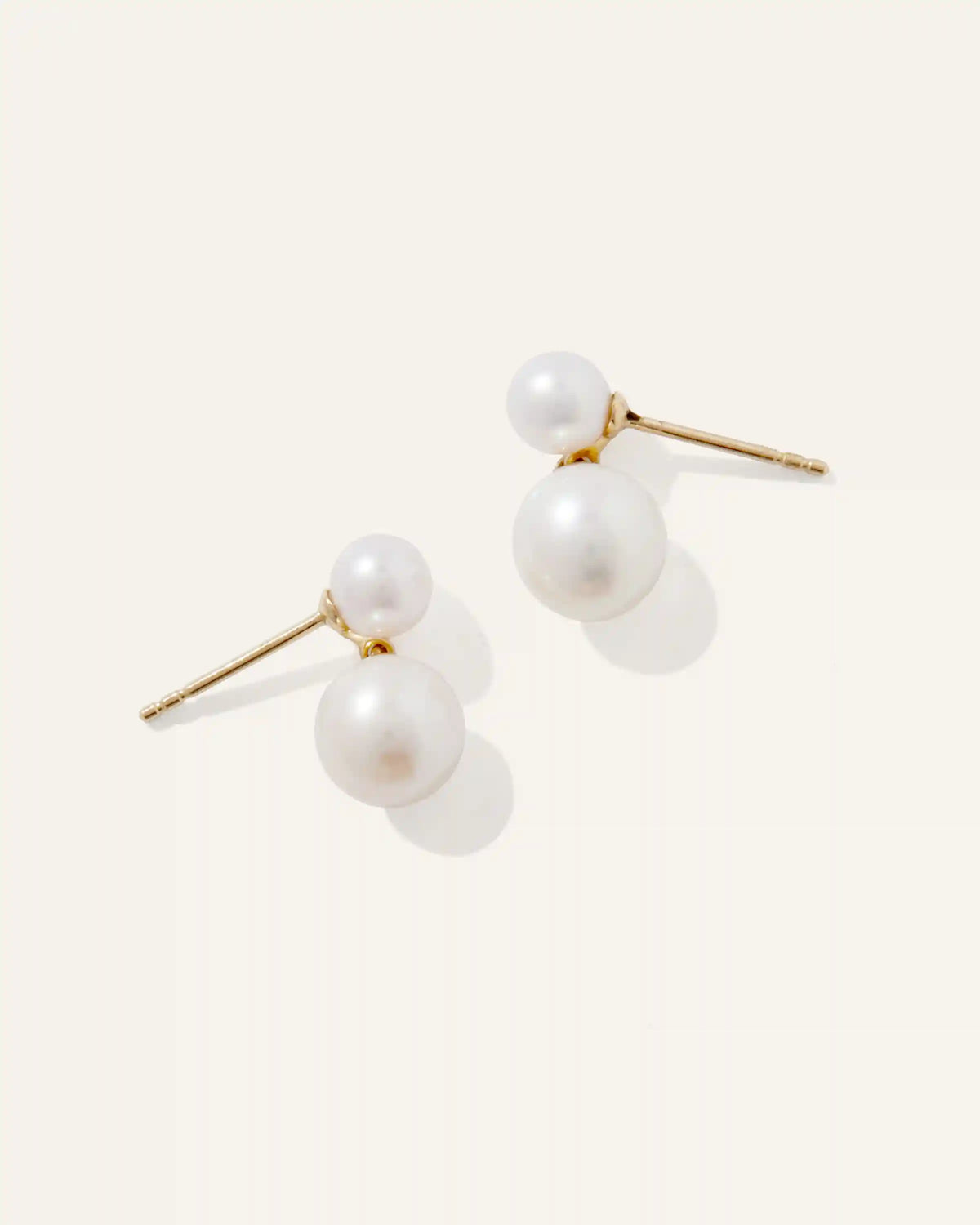 14K Gold Pearl Drop Earrings