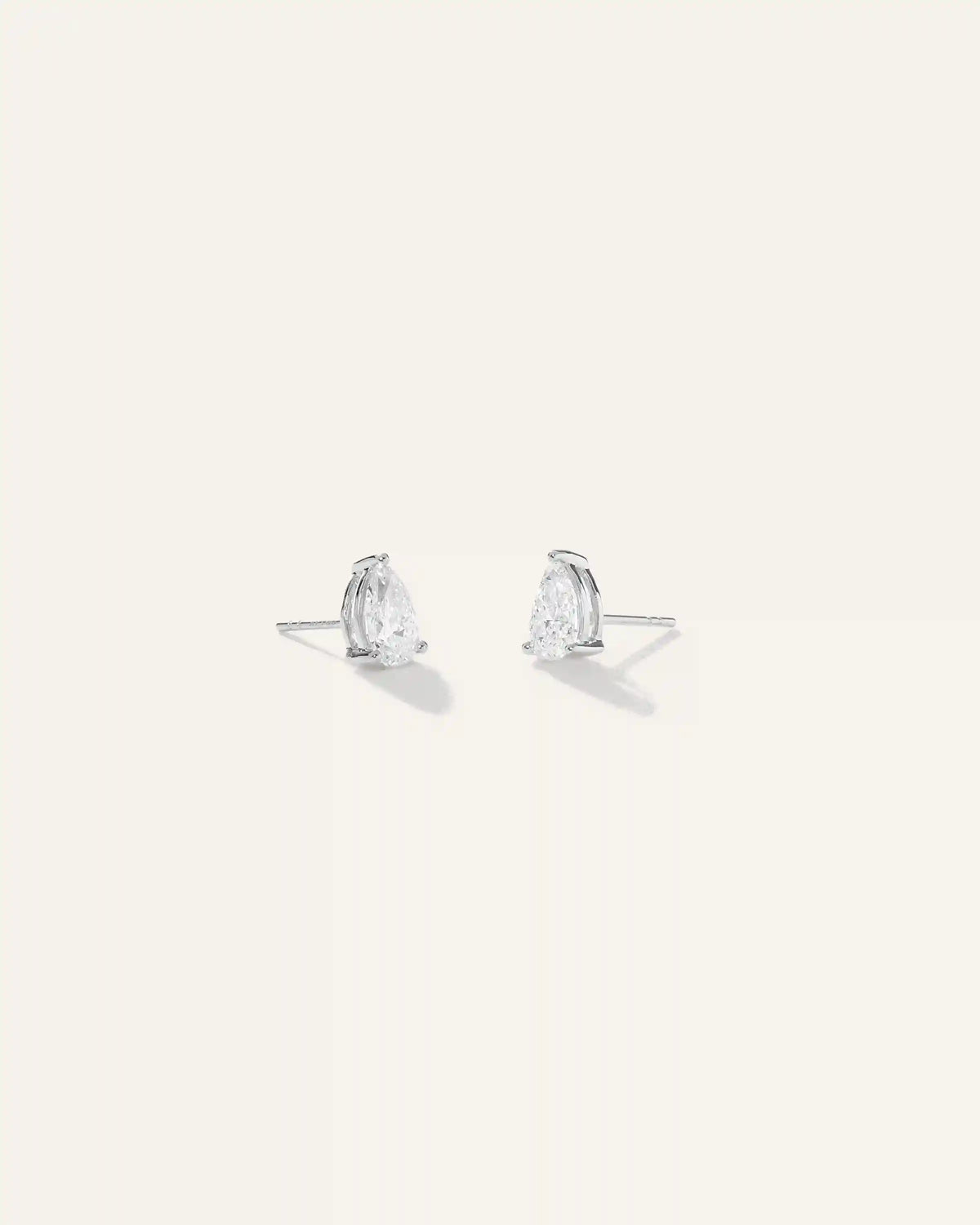14k Gold Lab Grown Diamond Pear Solitaire Studs - 2ctw