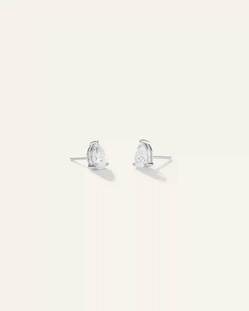 14k Gold Lab Grown Diamond Pear Solitaire Studs - 2ctw