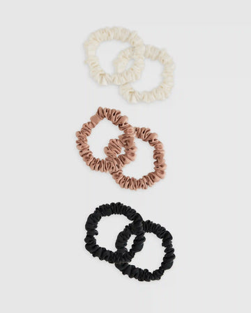 100% Washable Silk Skinny Scrunchies