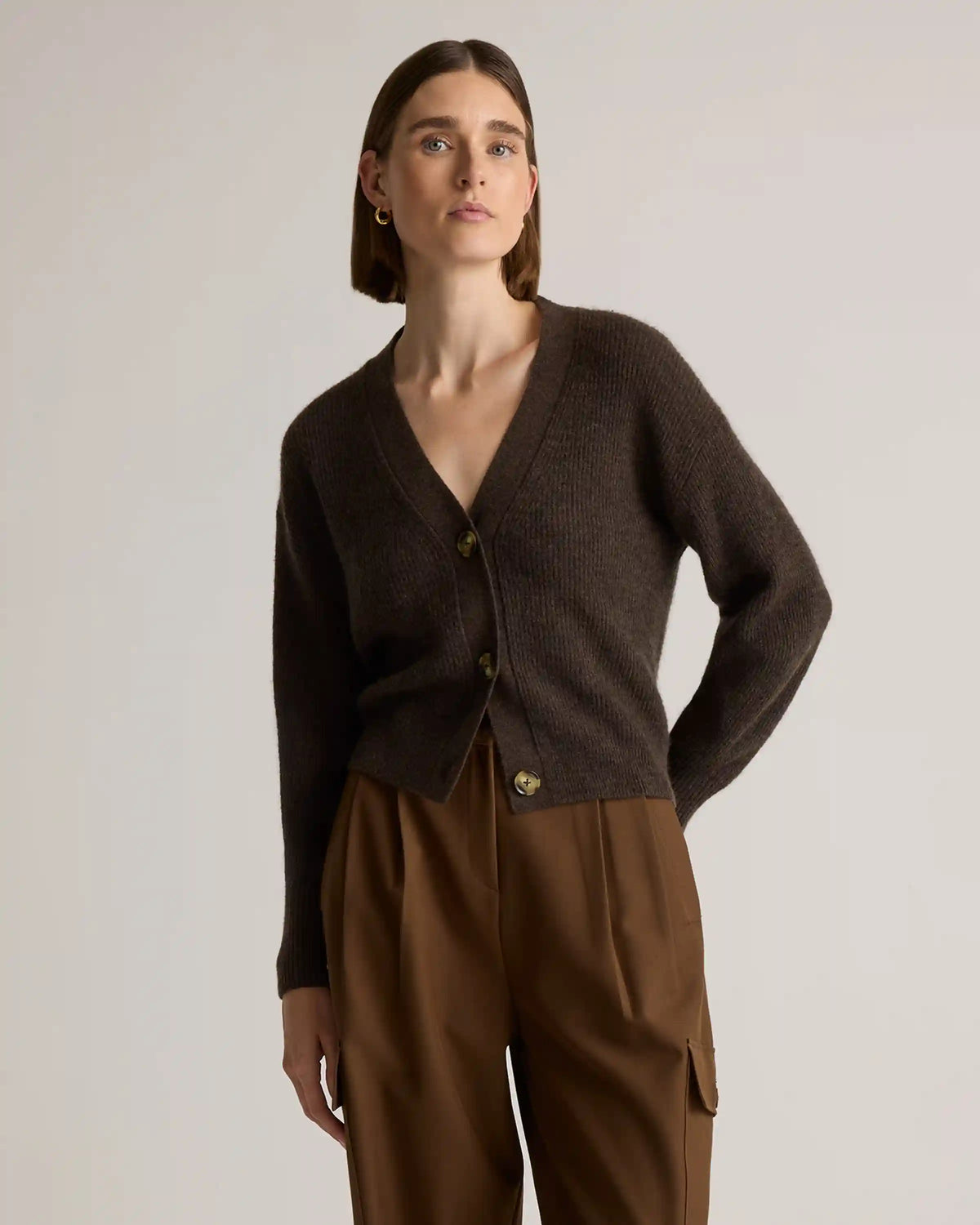 Baby Alpaca-Wool Cropped Cardigan