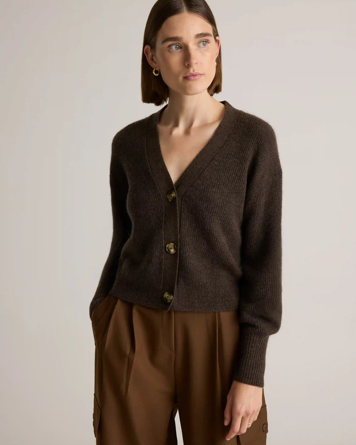 Baby Alpaca-Wool Cropped Cardigan