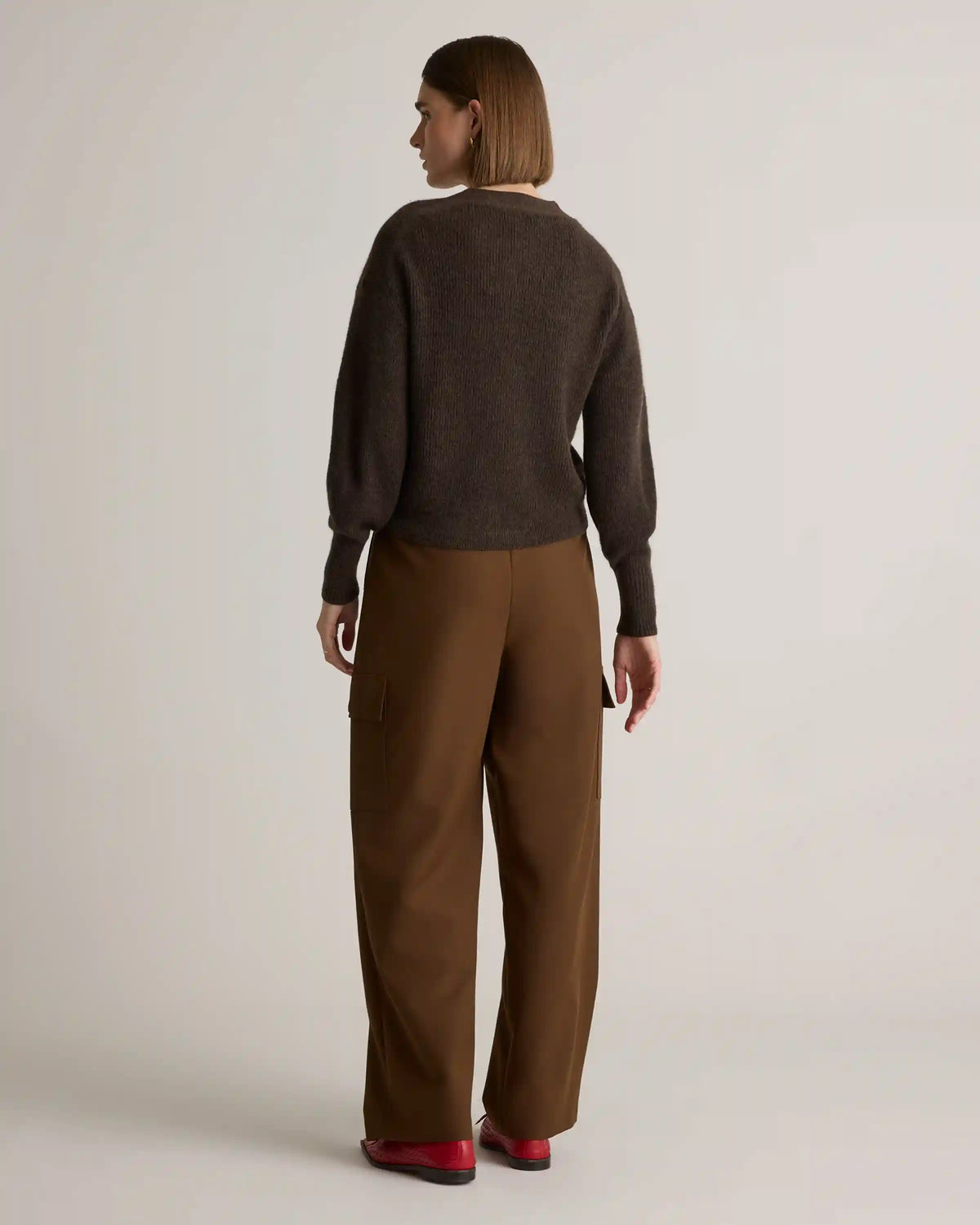 Baby Alpaca-Wool Cropped Cardigan