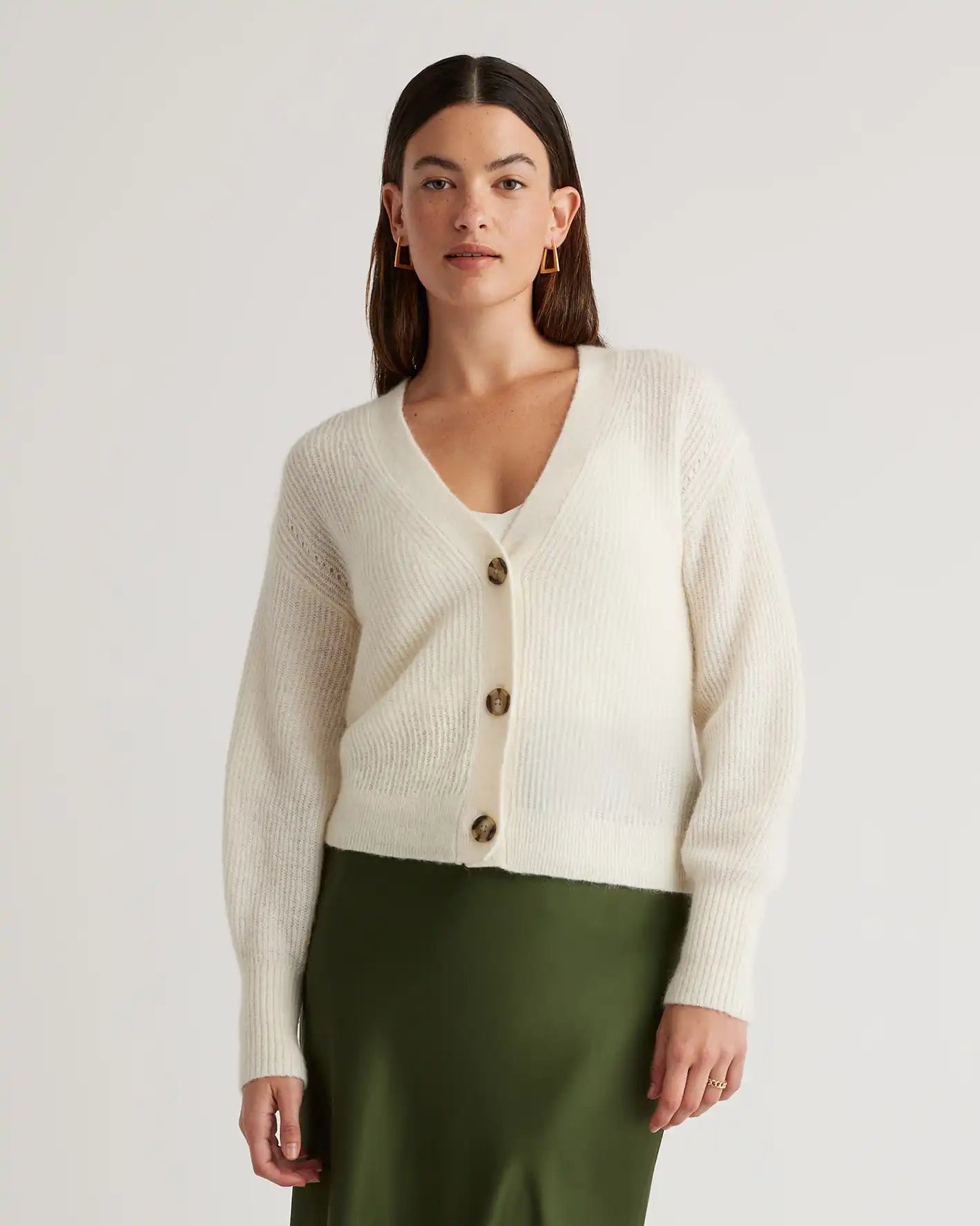 Baby Alpaca-Wool Cropped Cardigan