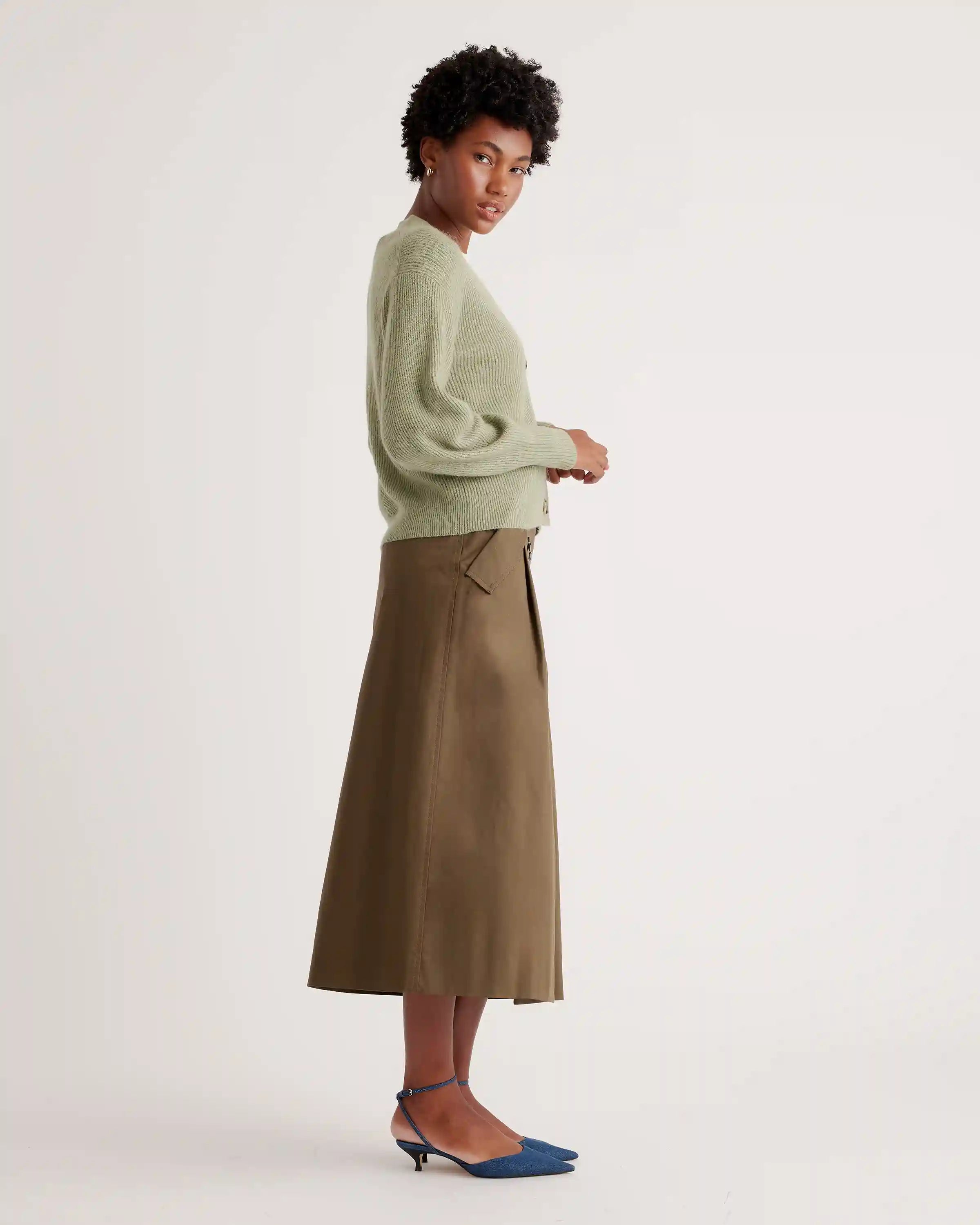 Baby Alpaca-Wool Cropped Cardigan
