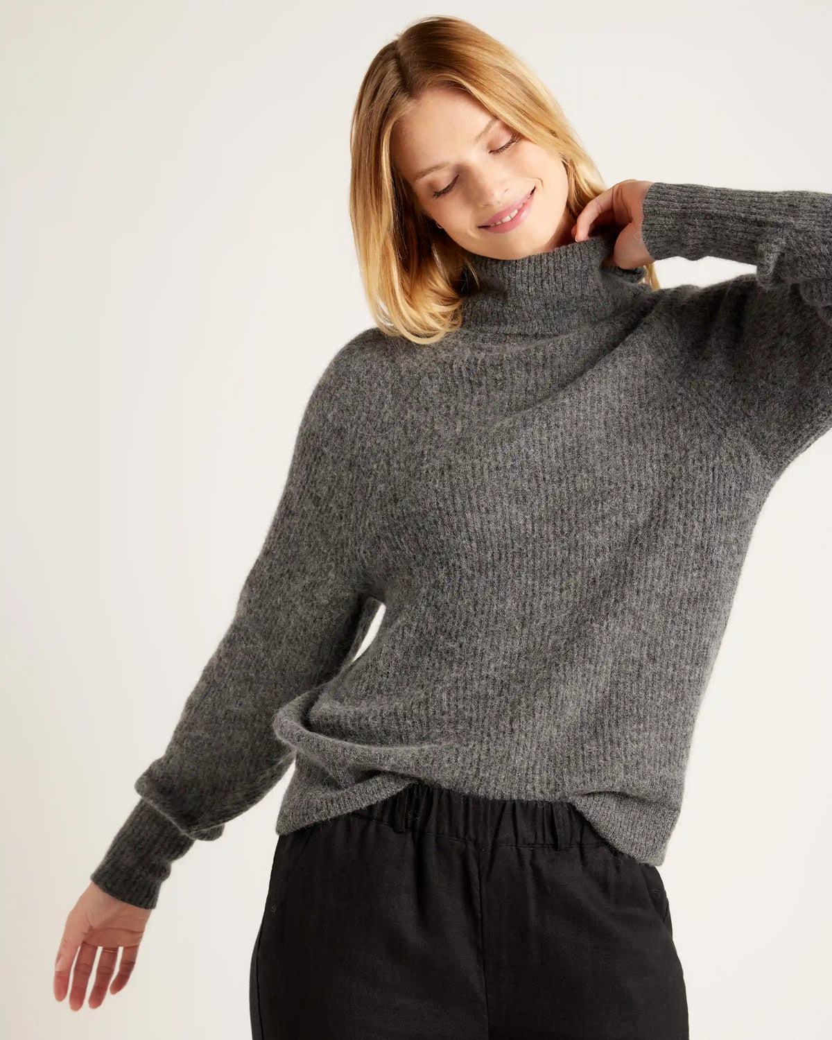 Baby Alpaca-Wool Turtleneck