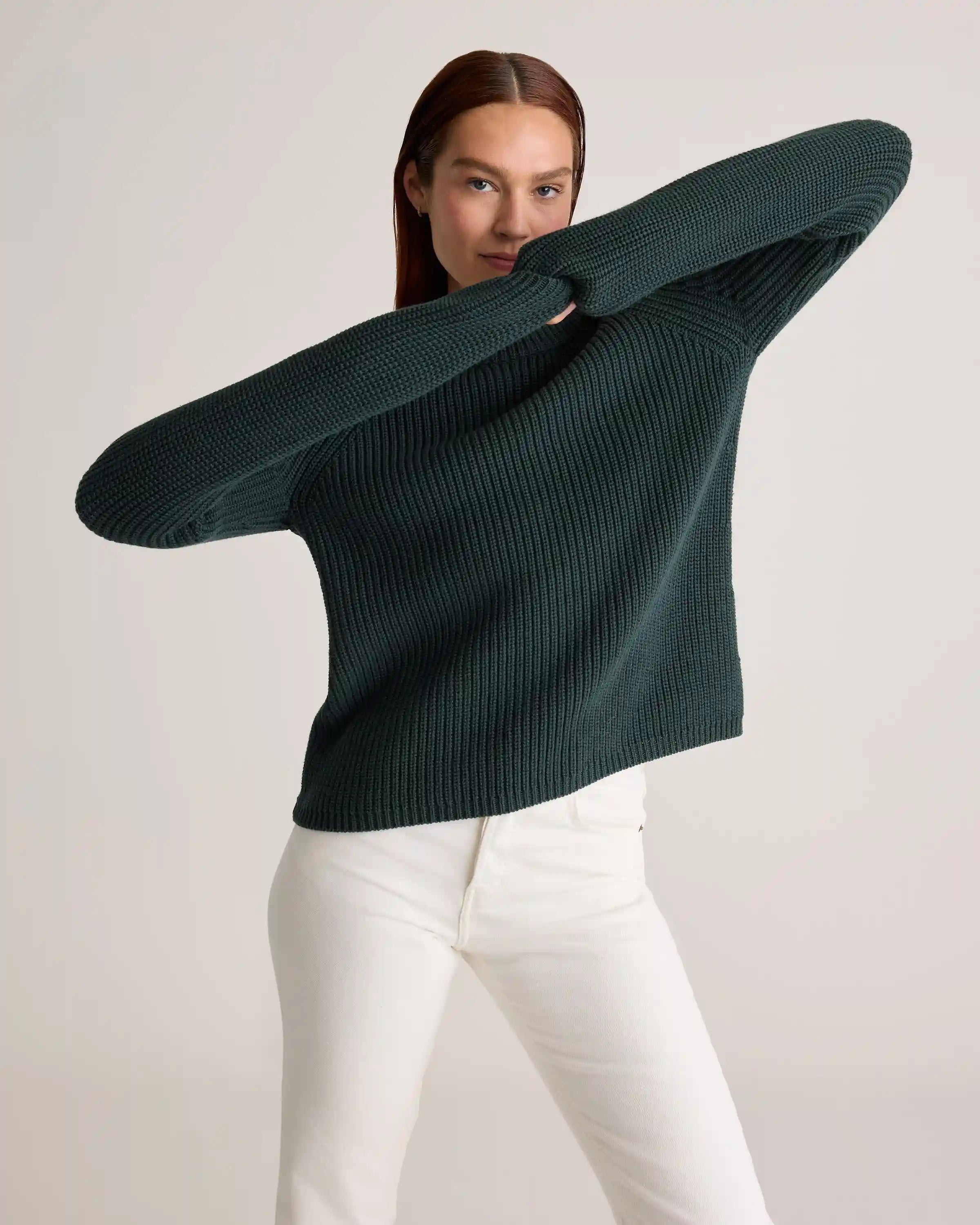 100% Organic Cotton Fisherman Crew Sweater