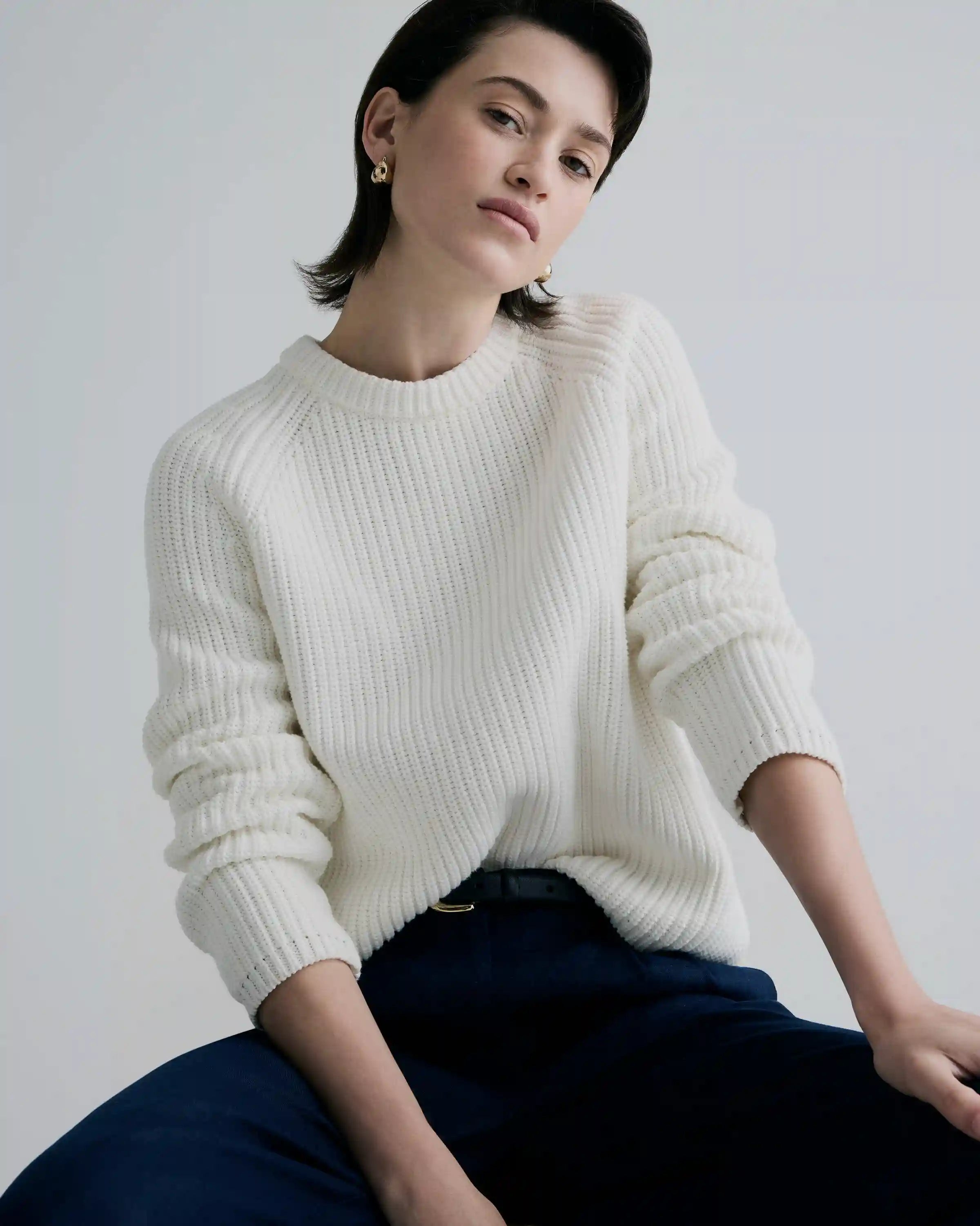 100% Organic Cotton Fisherman Crew Sweater
