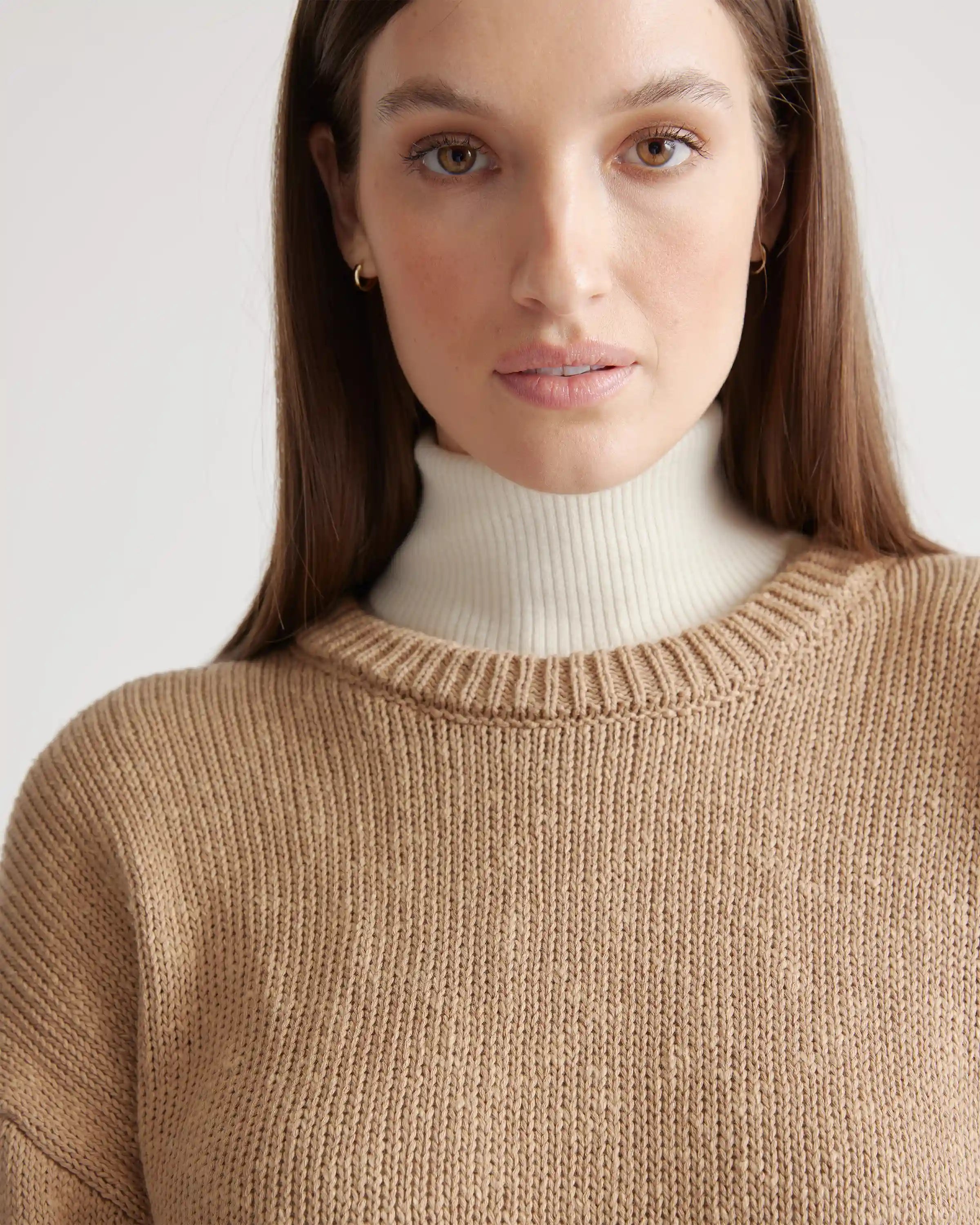 Cotton Linen Oversized Crew Sweater