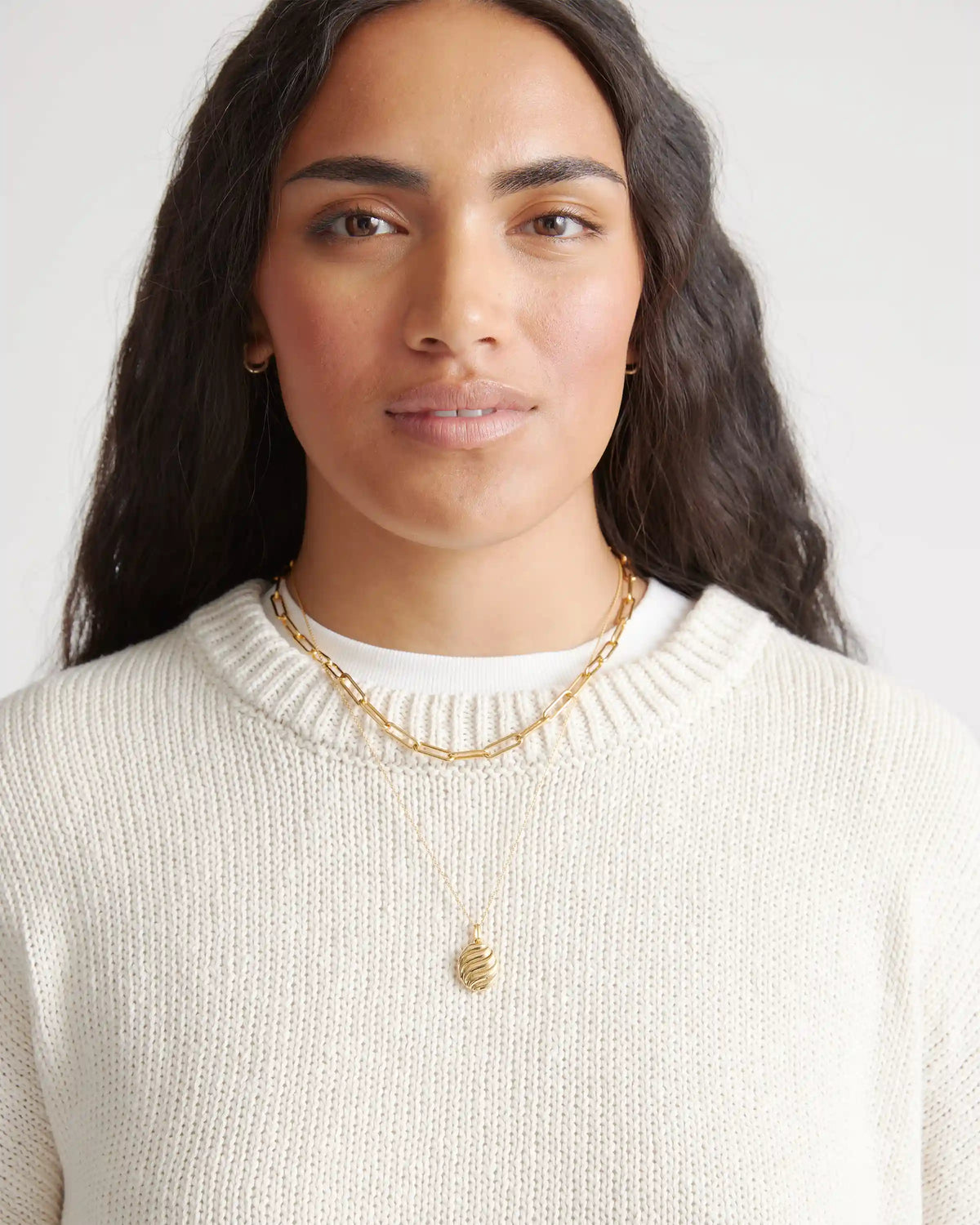 Cotton Linen Oversized Crew Sweater