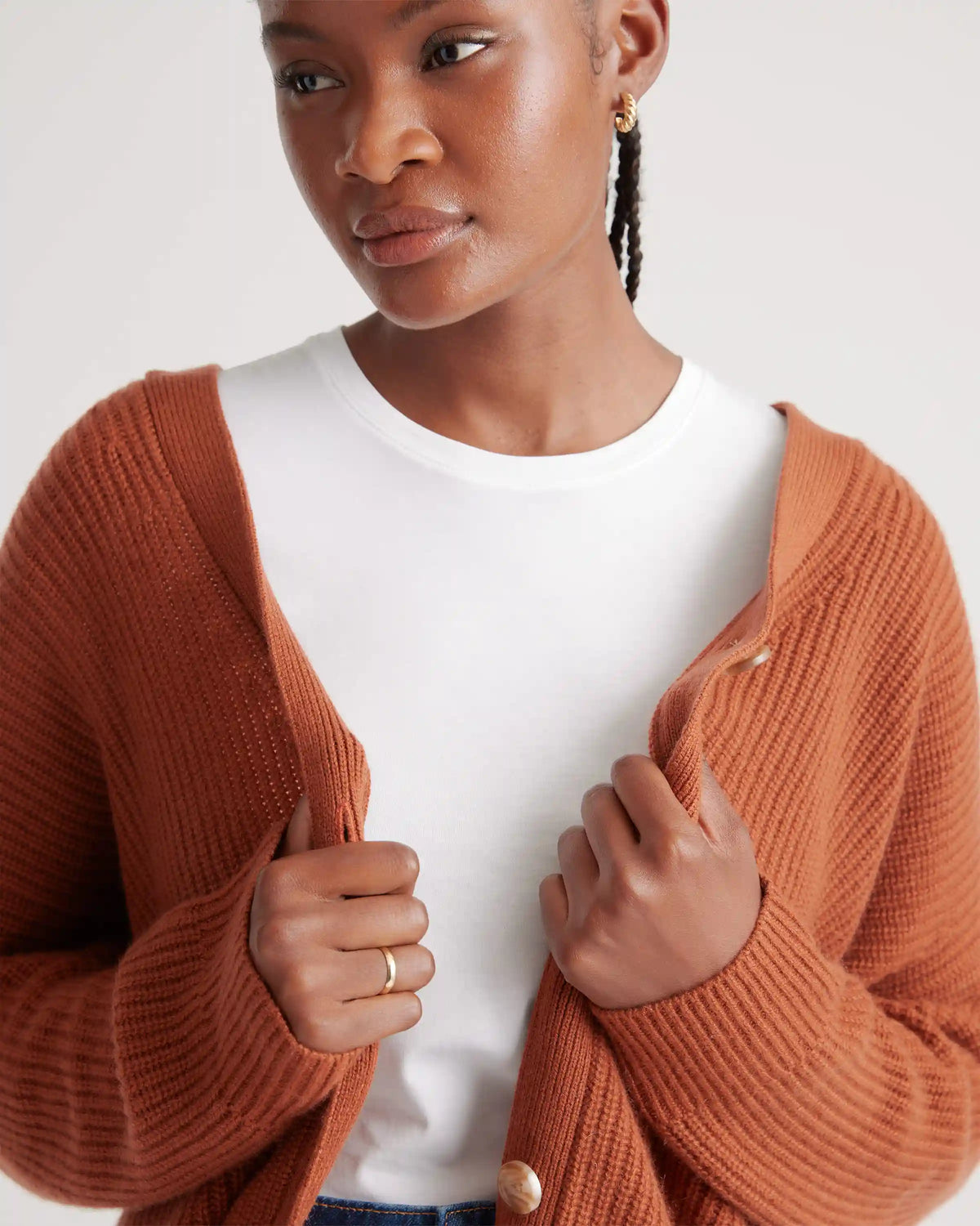 Mongolian Cashmere Oversized Boyfriend Cardigan Sweater