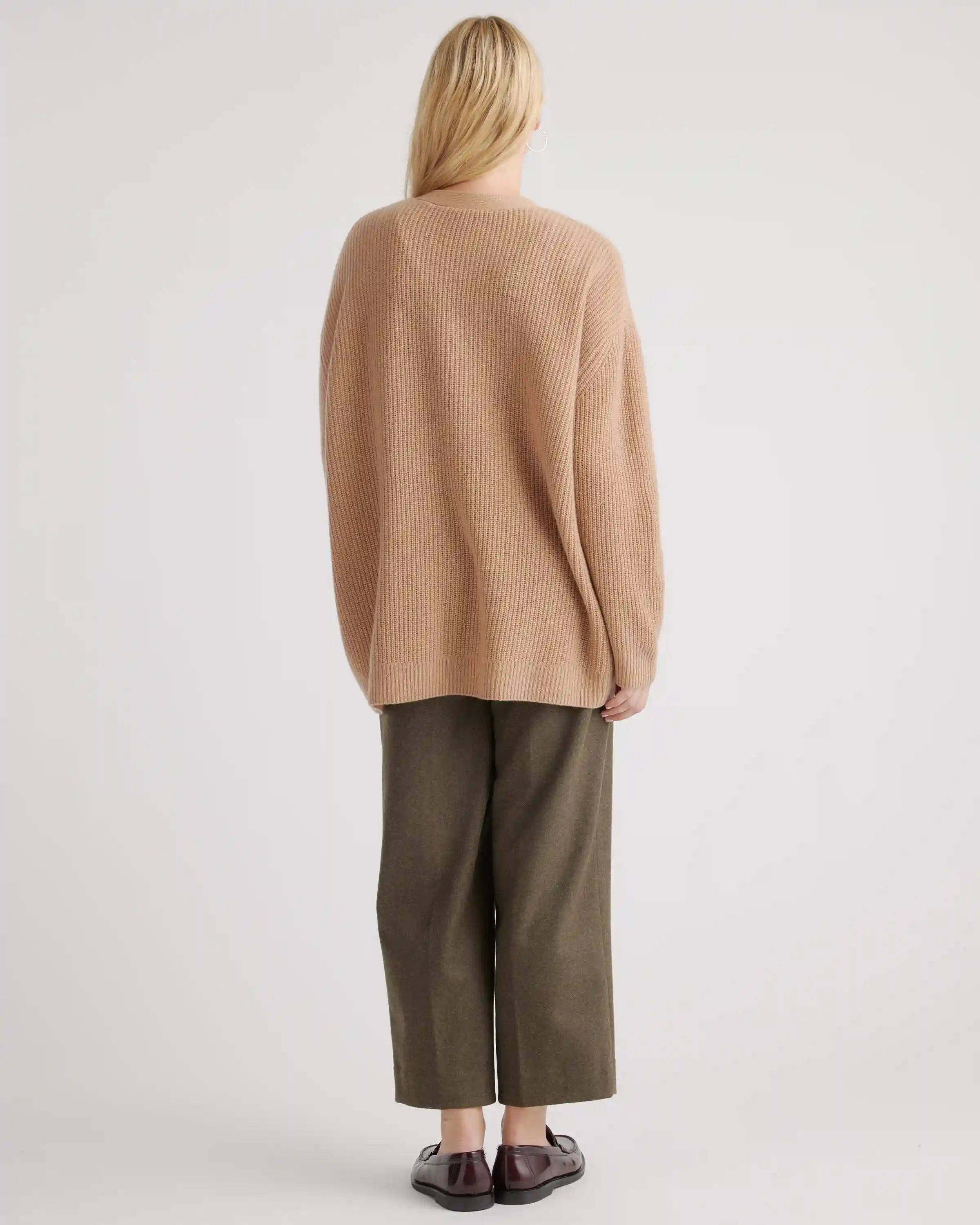 Mongolian Cashmere Oversized Boyfriend Cardigan Sweater