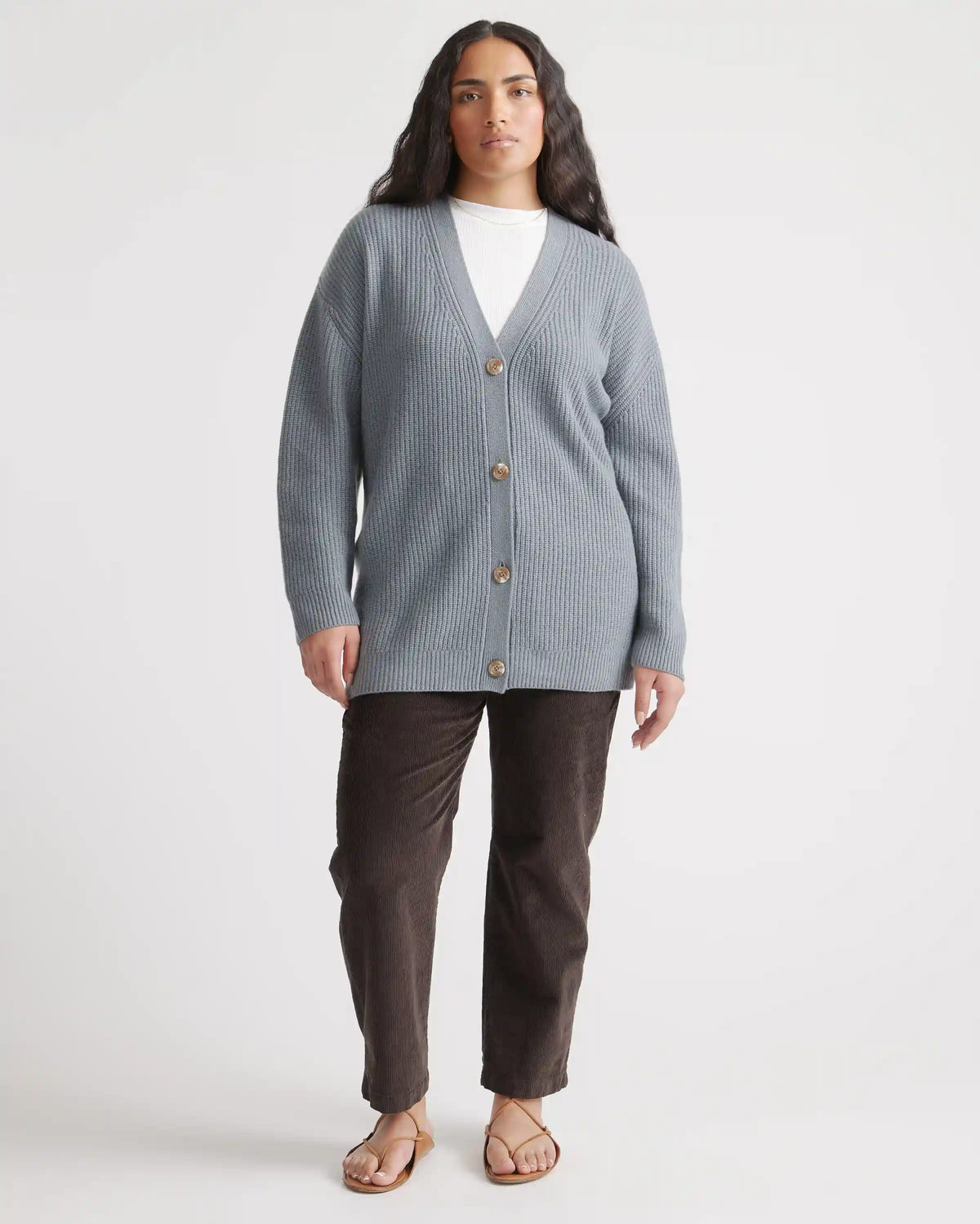 Mongolian Cashmere Oversized Boyfriend Cardigan Sweater