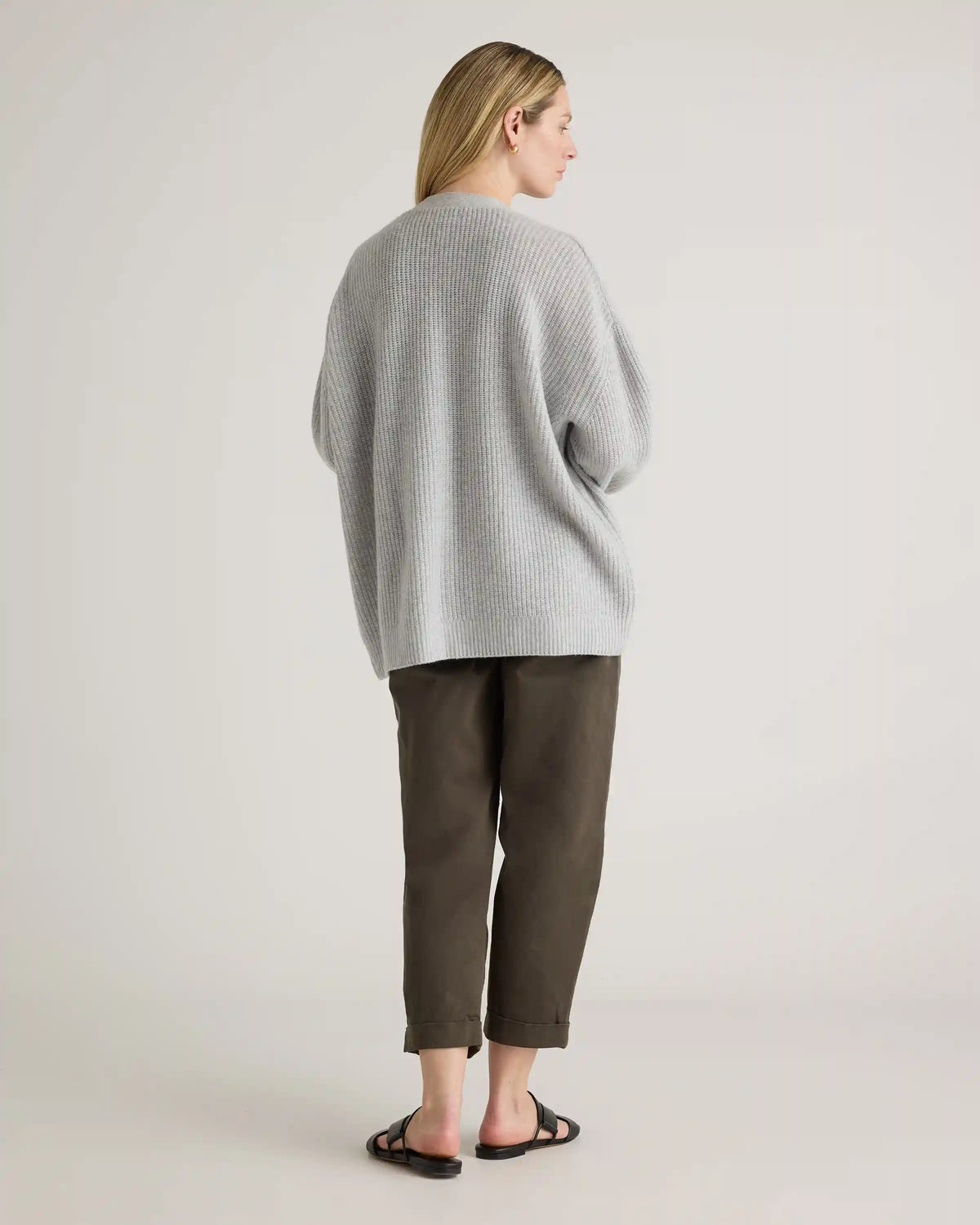Mongolian Cashmere Oversized Boyfriend Cardigan Sweater