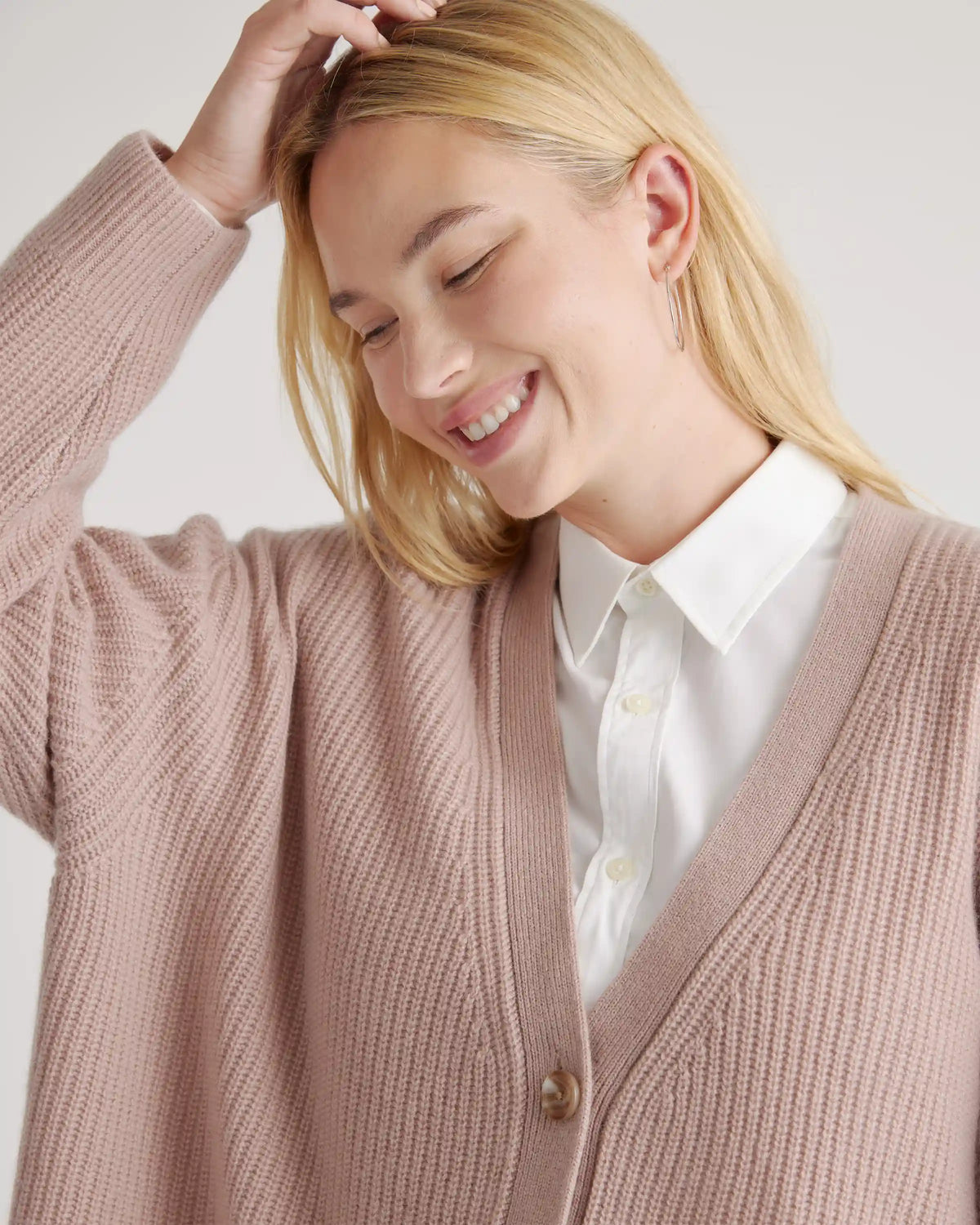 Mongolian Spring Cashmere Oversized Boyfriend Cardigan Sweater