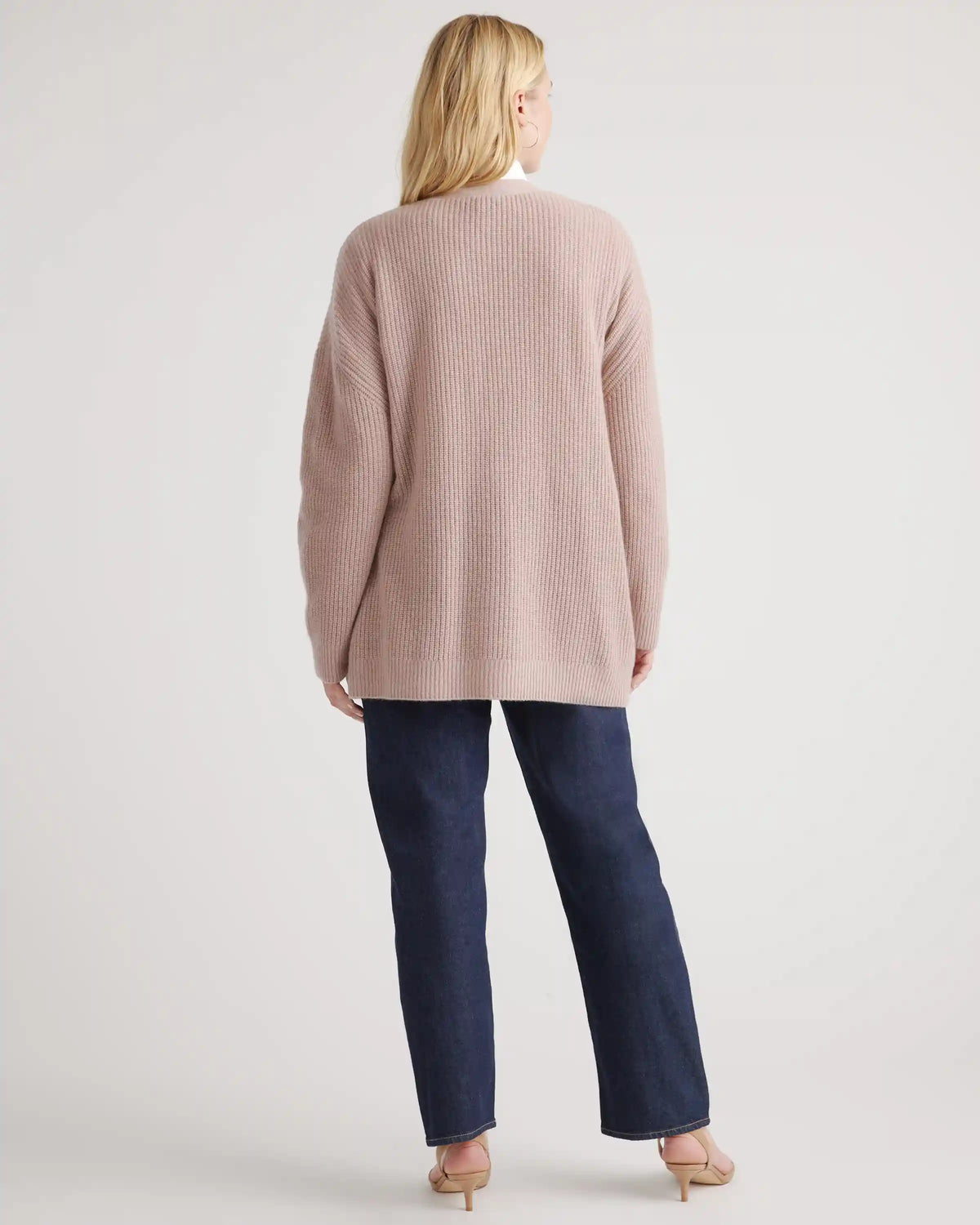 Mongolian Cashmere Oversized Boyfriend Cardigan Sweater