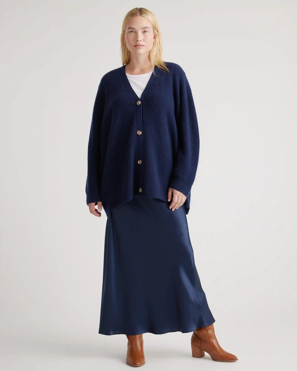 Mongolian Cashmere Oversized Boyfriend Cardigan Sweater