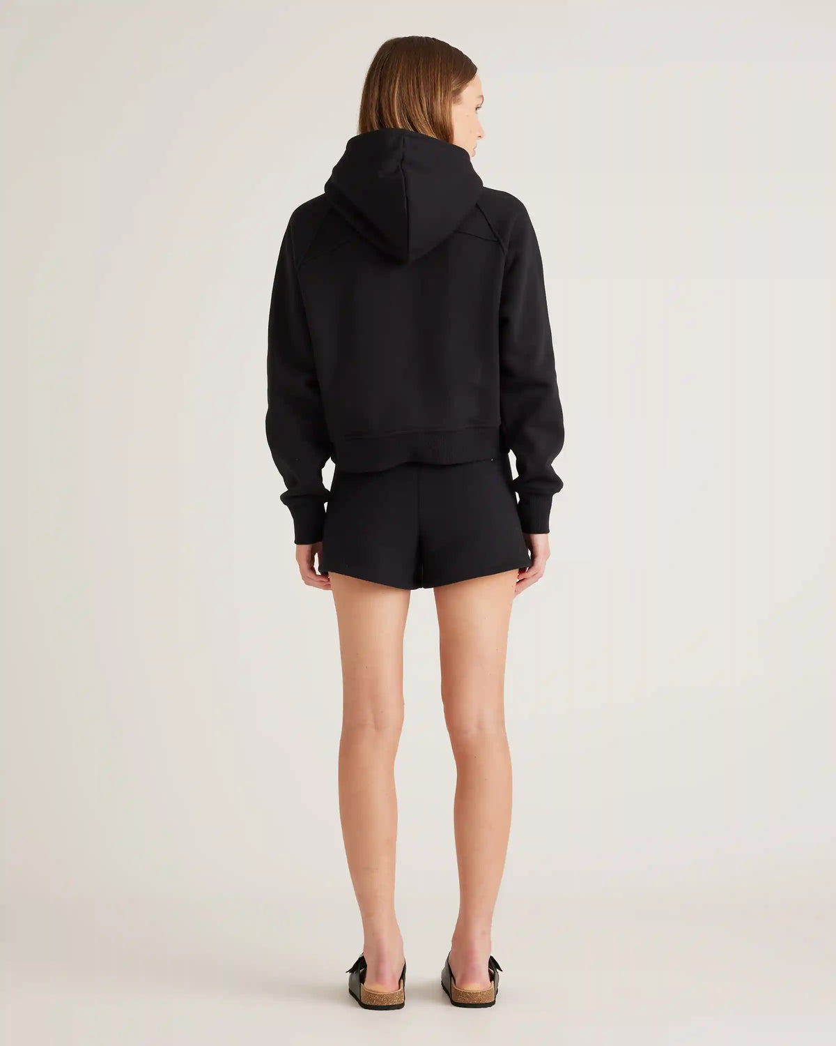 Organic Heavyweight Fleece Cropped Half Zip Hoodie