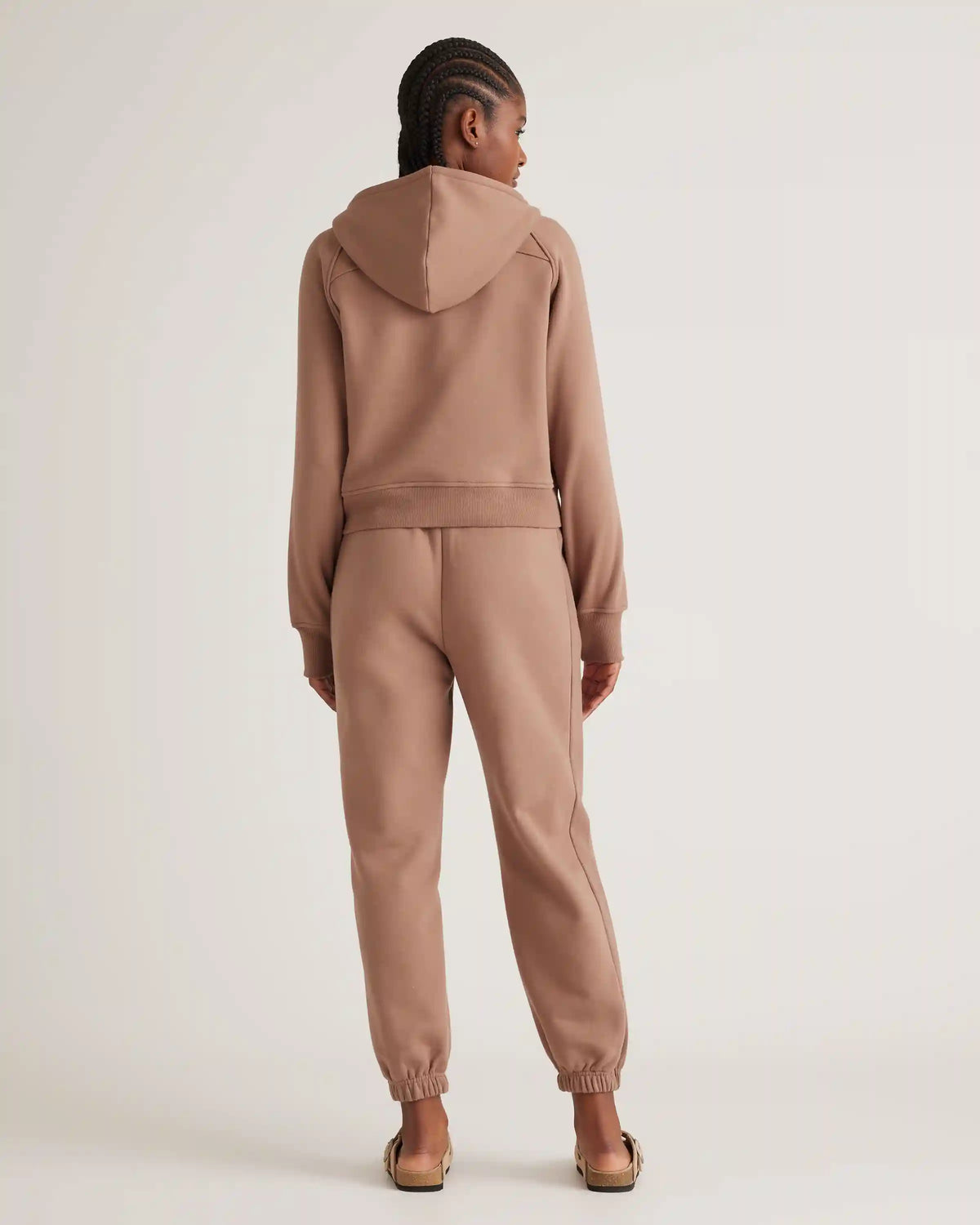 Organic Heavyweight Fleece Cropped Half Zip Hoodie