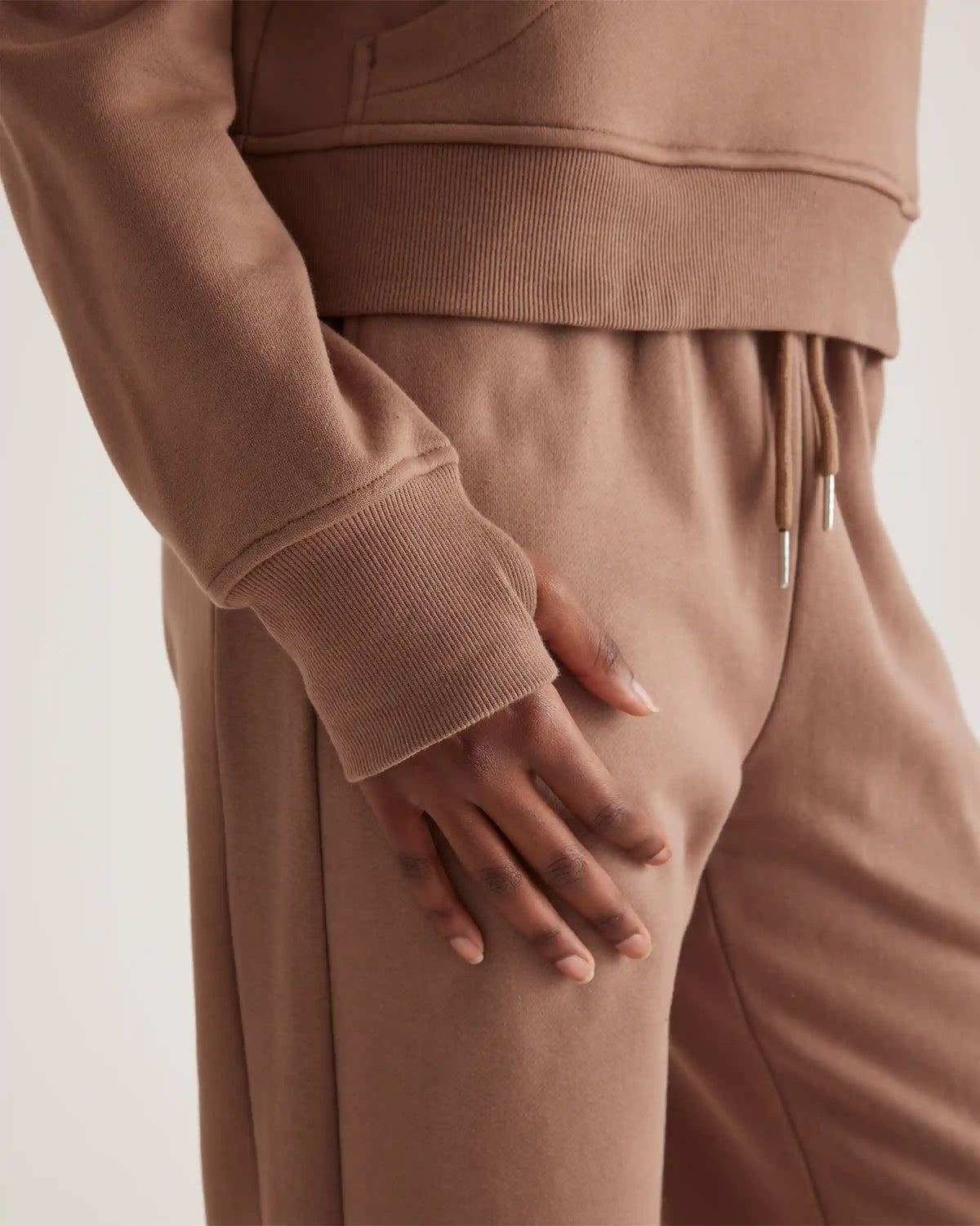 Organic Heavyweight Fleece Cropped Half Zip Hoodie