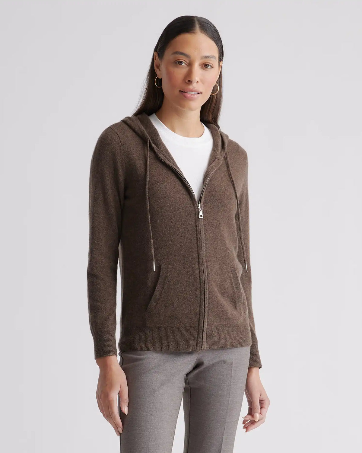 Mongolian Spring Cashmere Full-Zip Hoodie