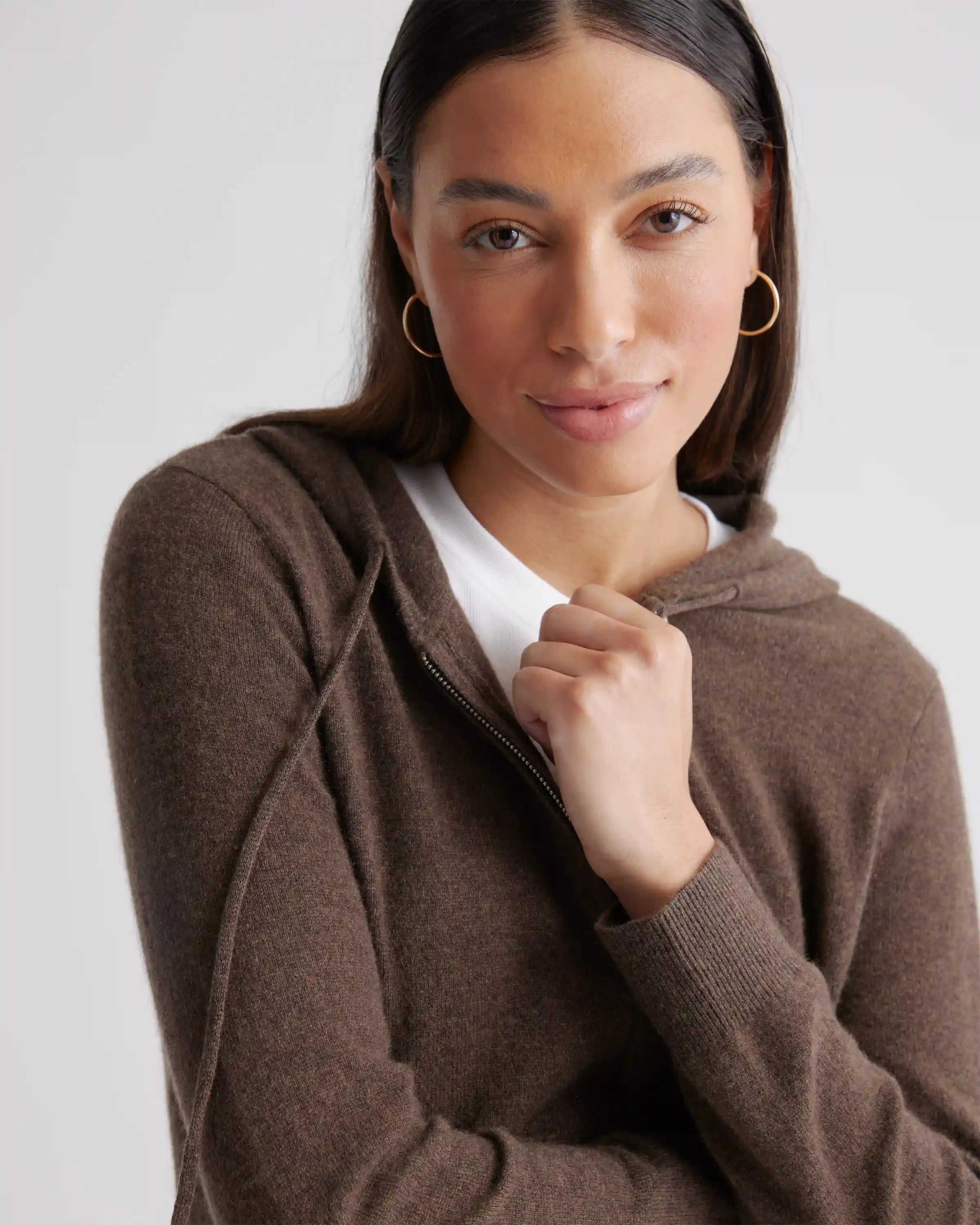 Mongolian Spring Cashmere Full-Zip Hoodie