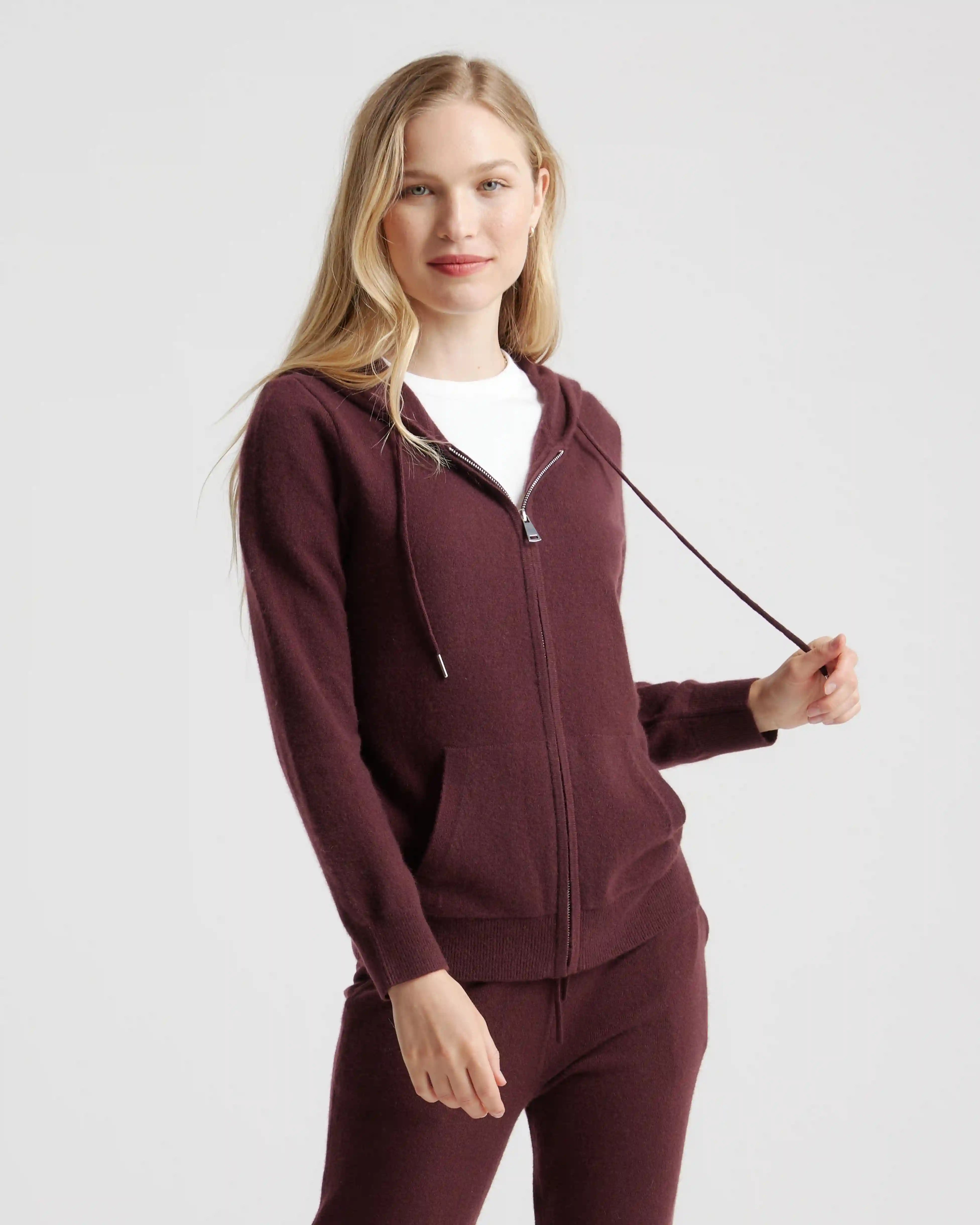 Mongolian Spring Cashmere Full-Zip Hoodie