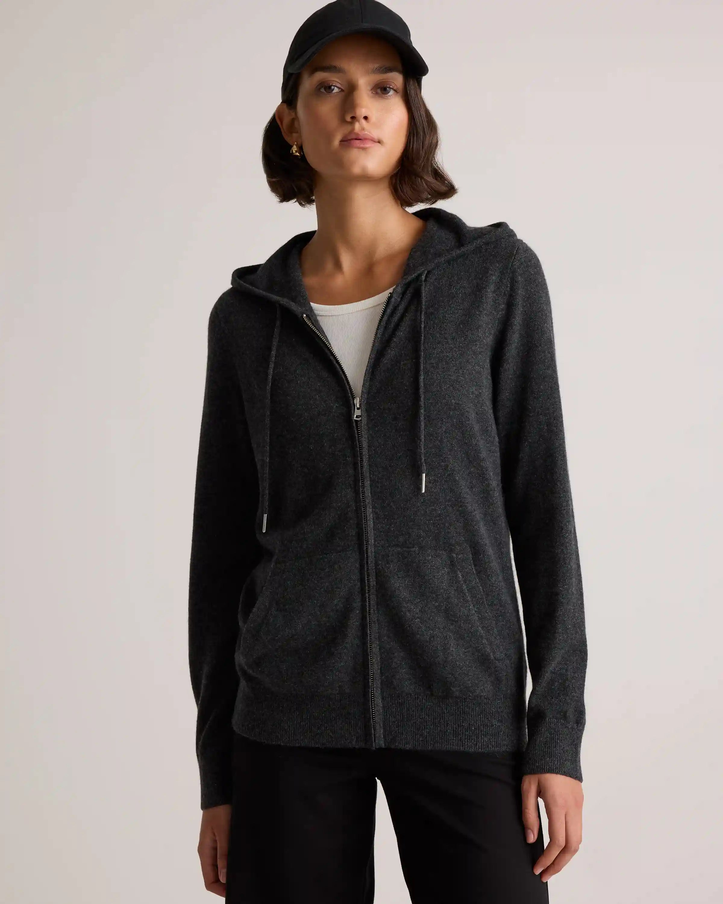 Mongolian Cashmere Full-Zip Hoodie